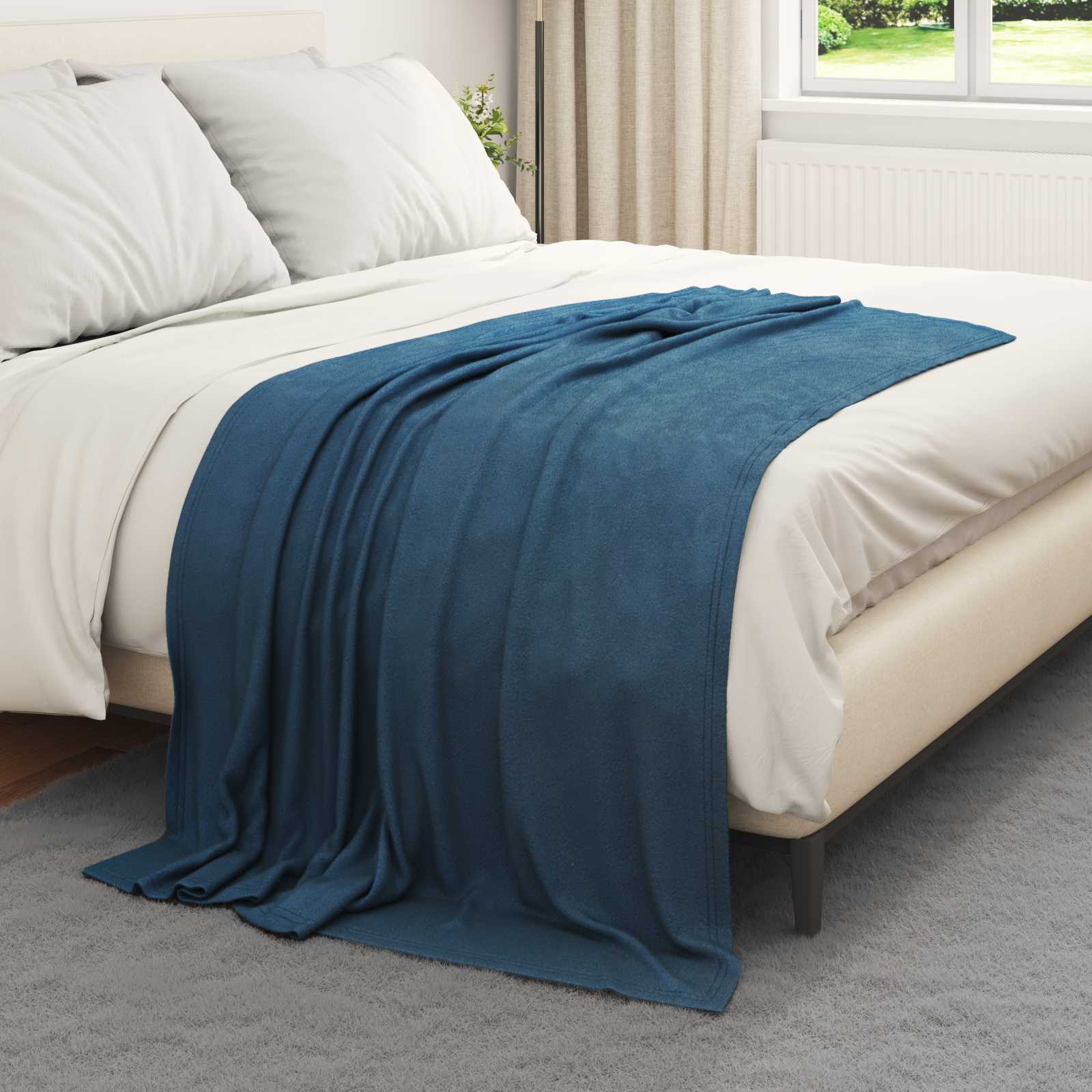 Coperte da Pile 6 pz Blu navy 170 x 130 cm 1.97 kg Panno