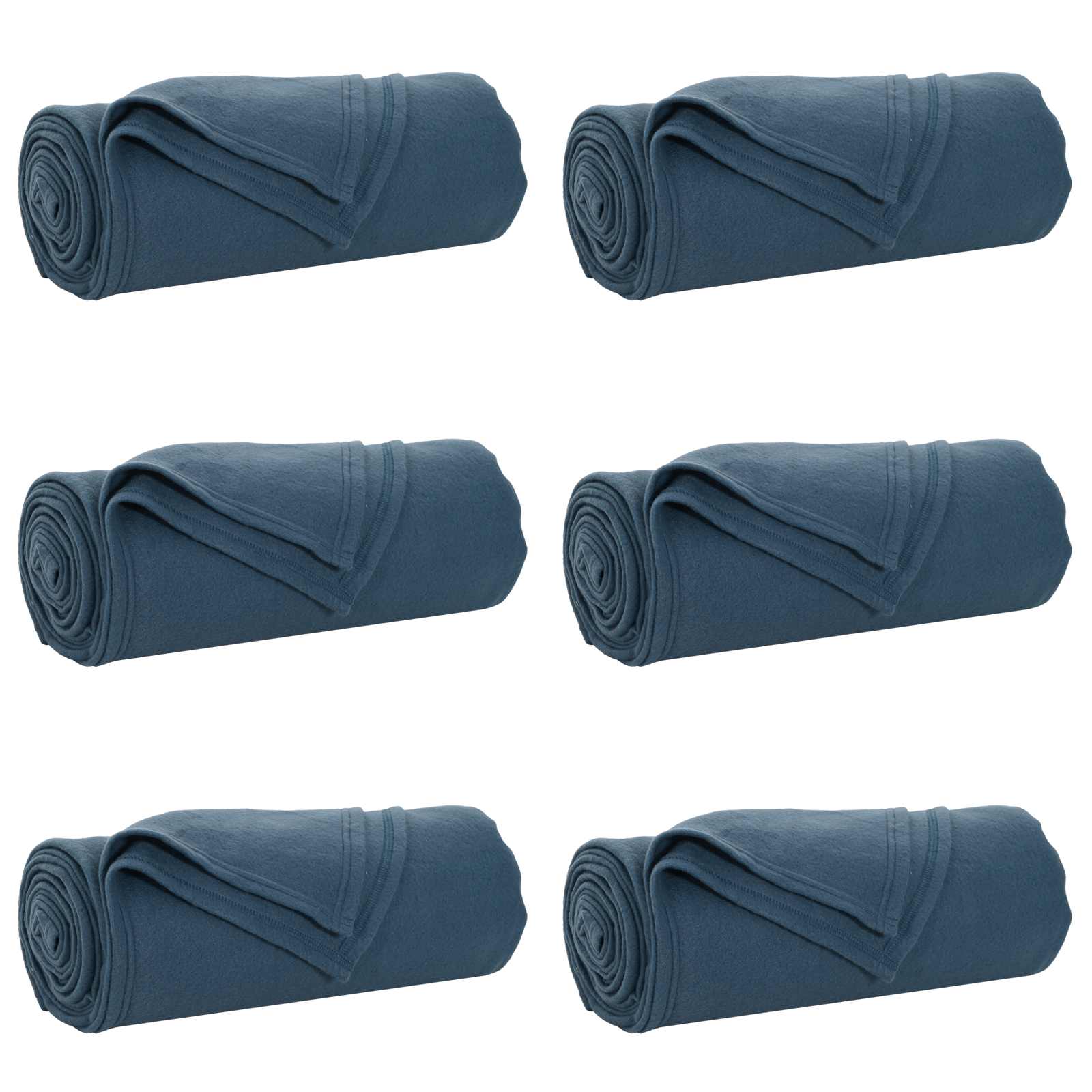 Coperte da Pile 6 pz Blu navy 200 x 150 cm 2.52 kg Panno