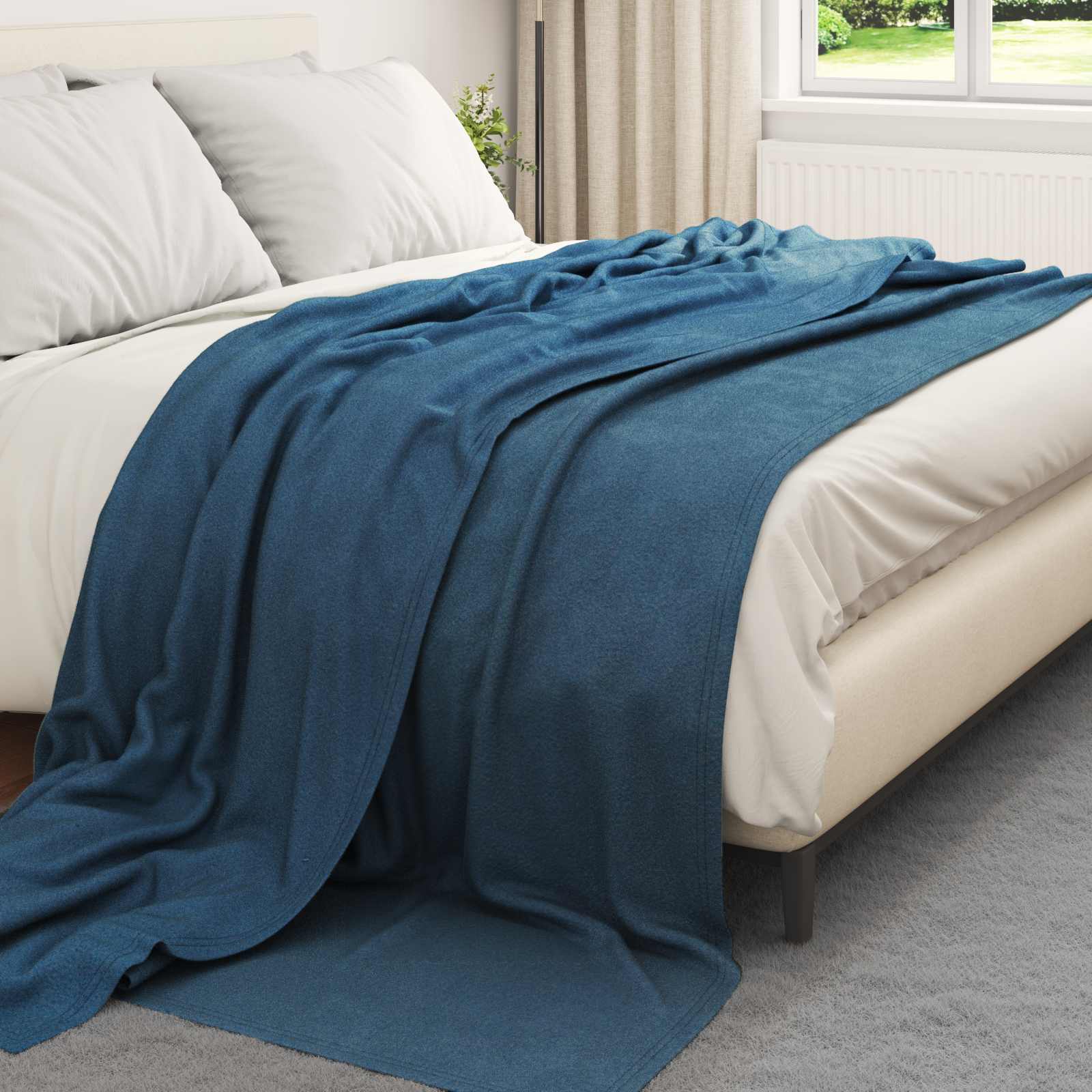 Coperte da Pile 6 pz Blu navy 240 x 220 cm 4.49 kg Panno