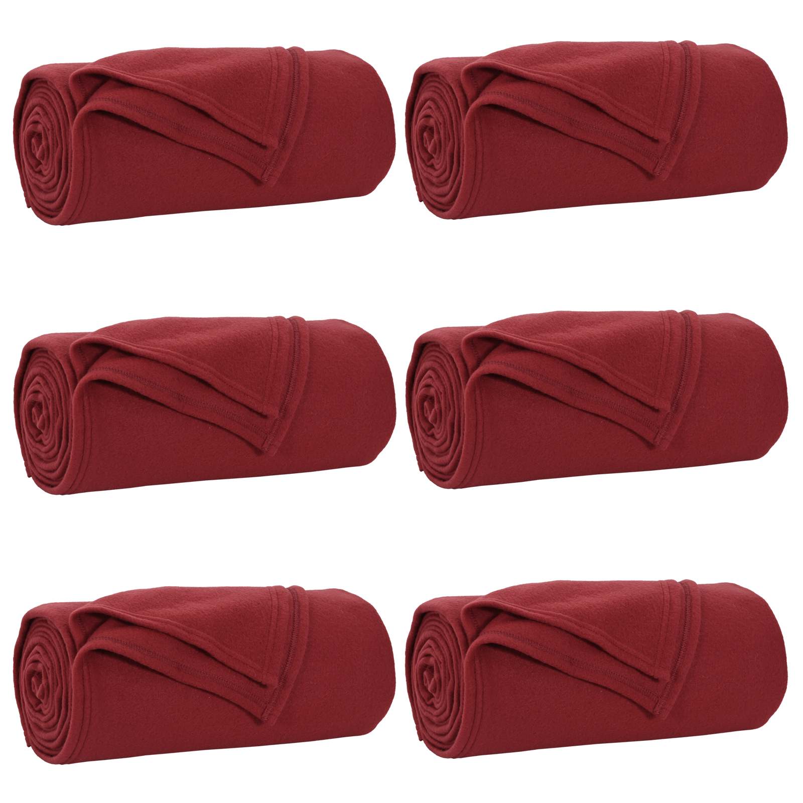 Coperte da Pile 6 pz Rosso Bordeaux 200 x 150 cm 2.52 kg Panno