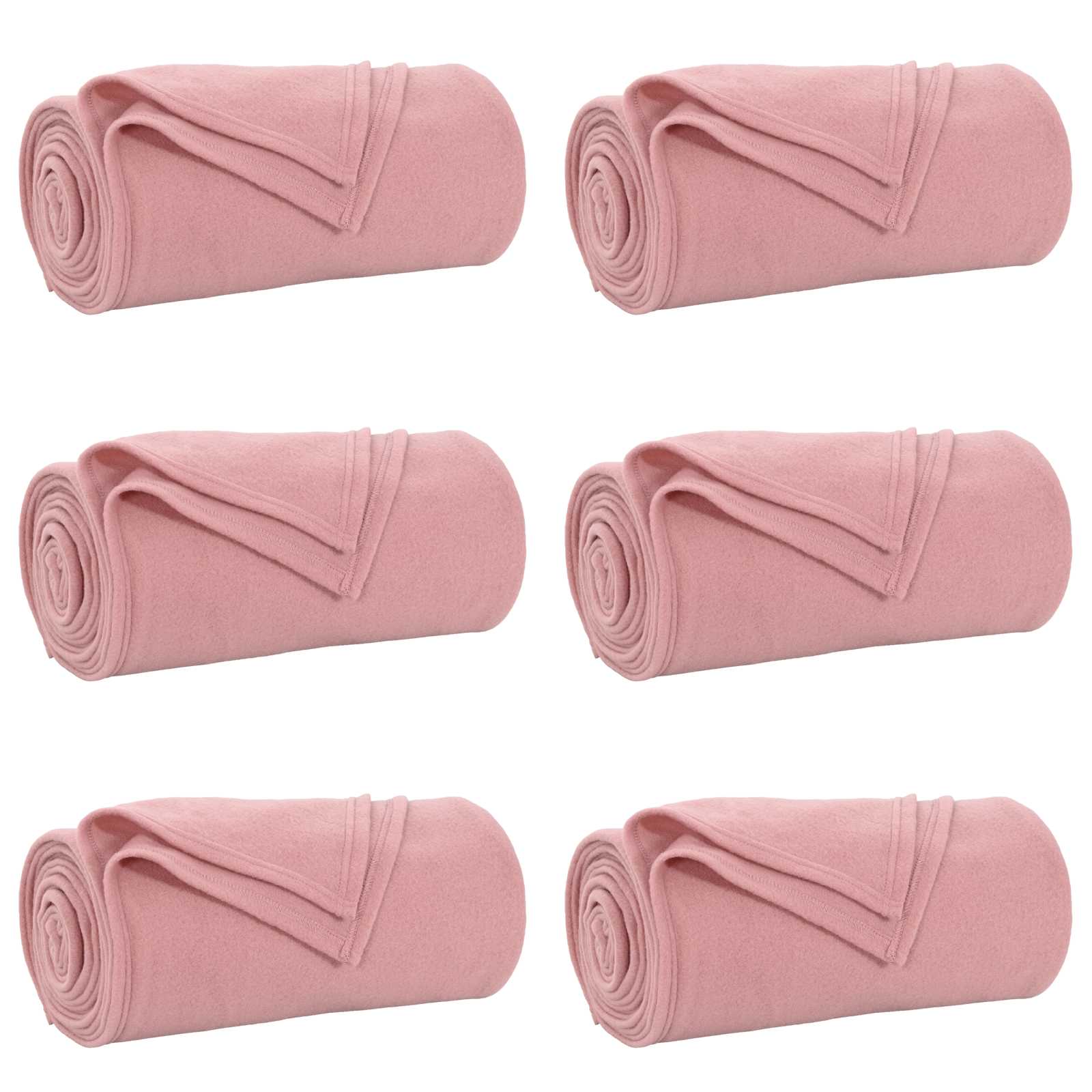 Coperte da Pile 6 pz Rosa 270 x 240 cm 5.44 kg Panno