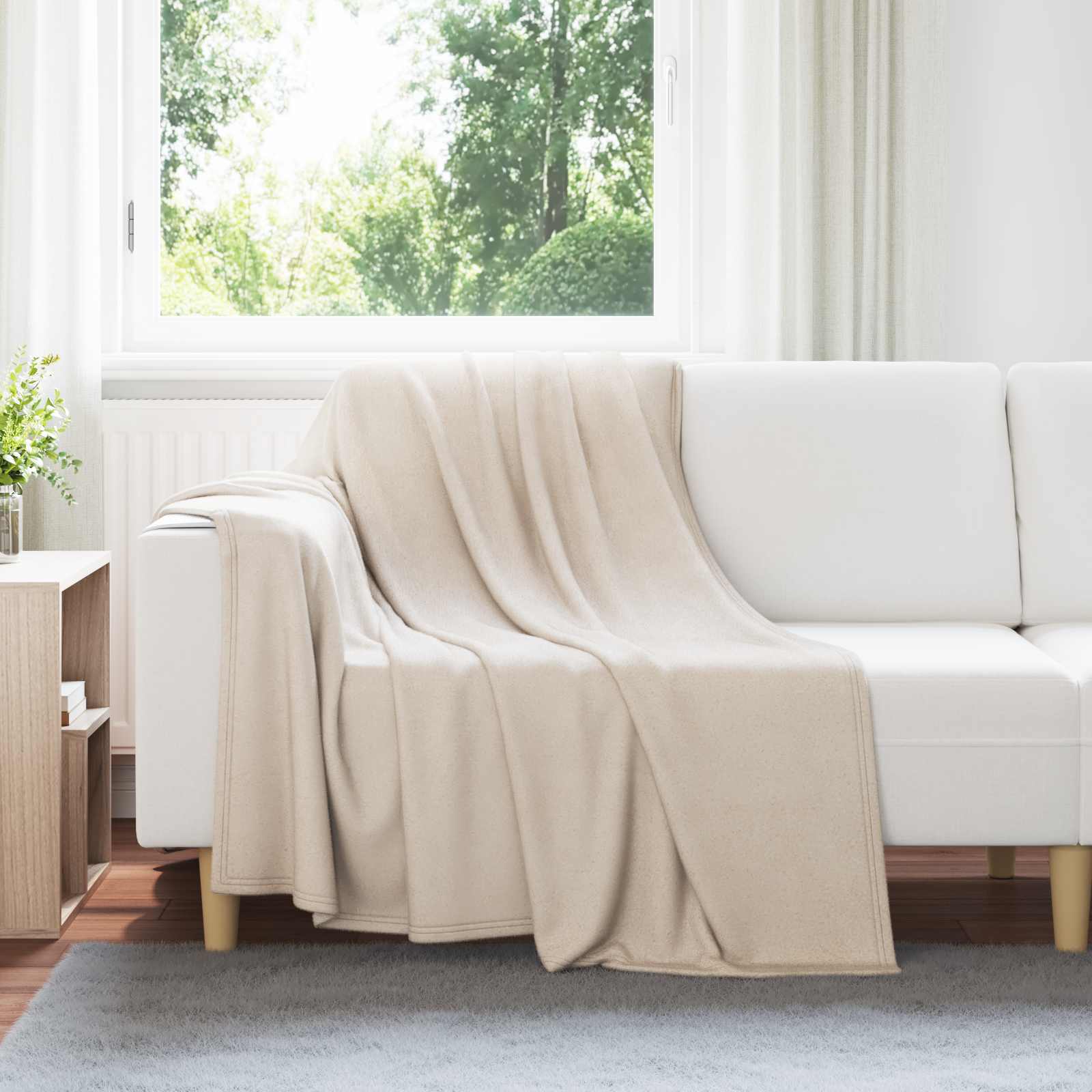 Coperte da Pile 24 pz Beige 200 x 150 cm 10.41 kg Panno