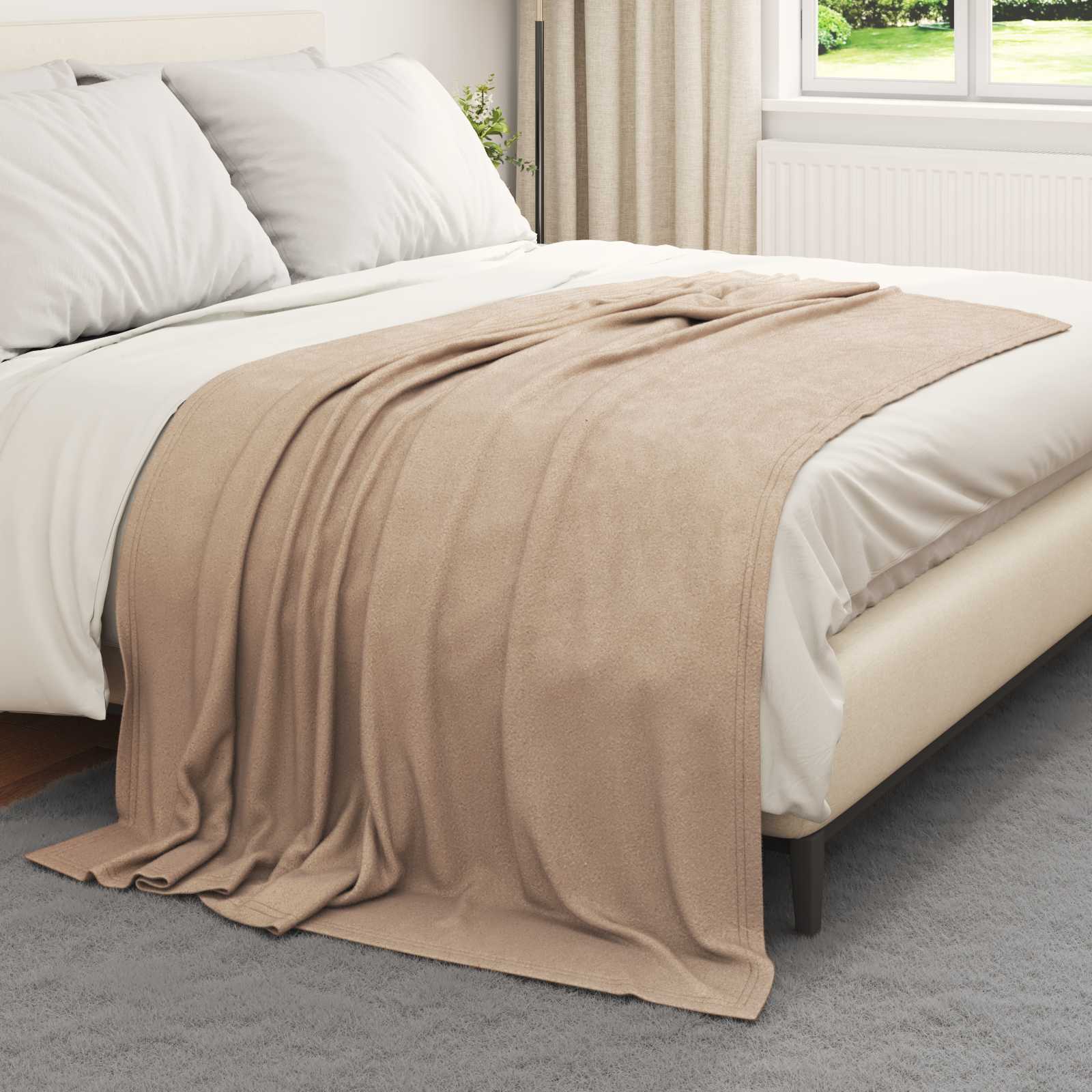 Coperte da Pile 24 pz Cammello 200 x 150 cm 10.08 kg Panno