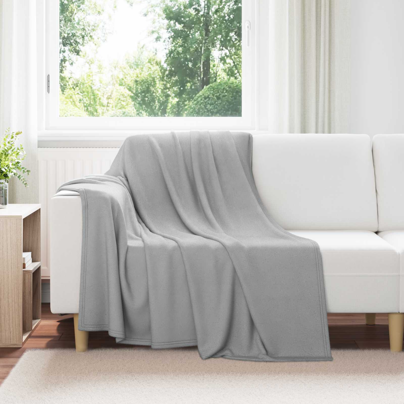 Coperte da Pile 24 pz Grigio 200 x 150 cm 10.41 kg Panno