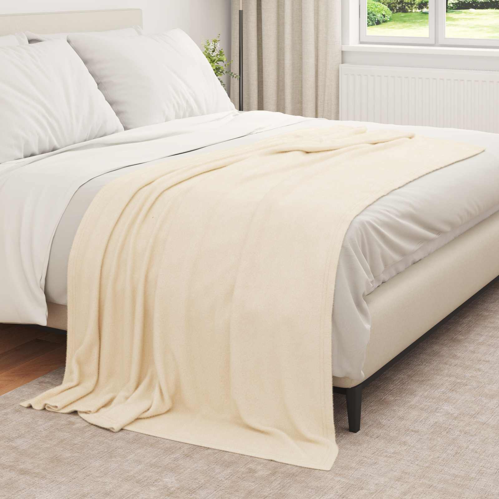 Coperta Crema 210 x 140 cm 0.41 kg Panno