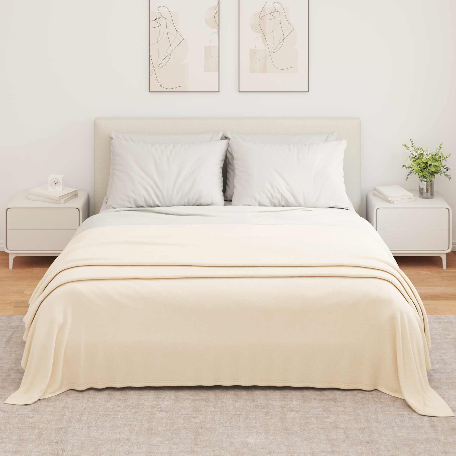 Coperte da Pile 6 pz Crema 350 x 270 cm 8.09 kg Panno