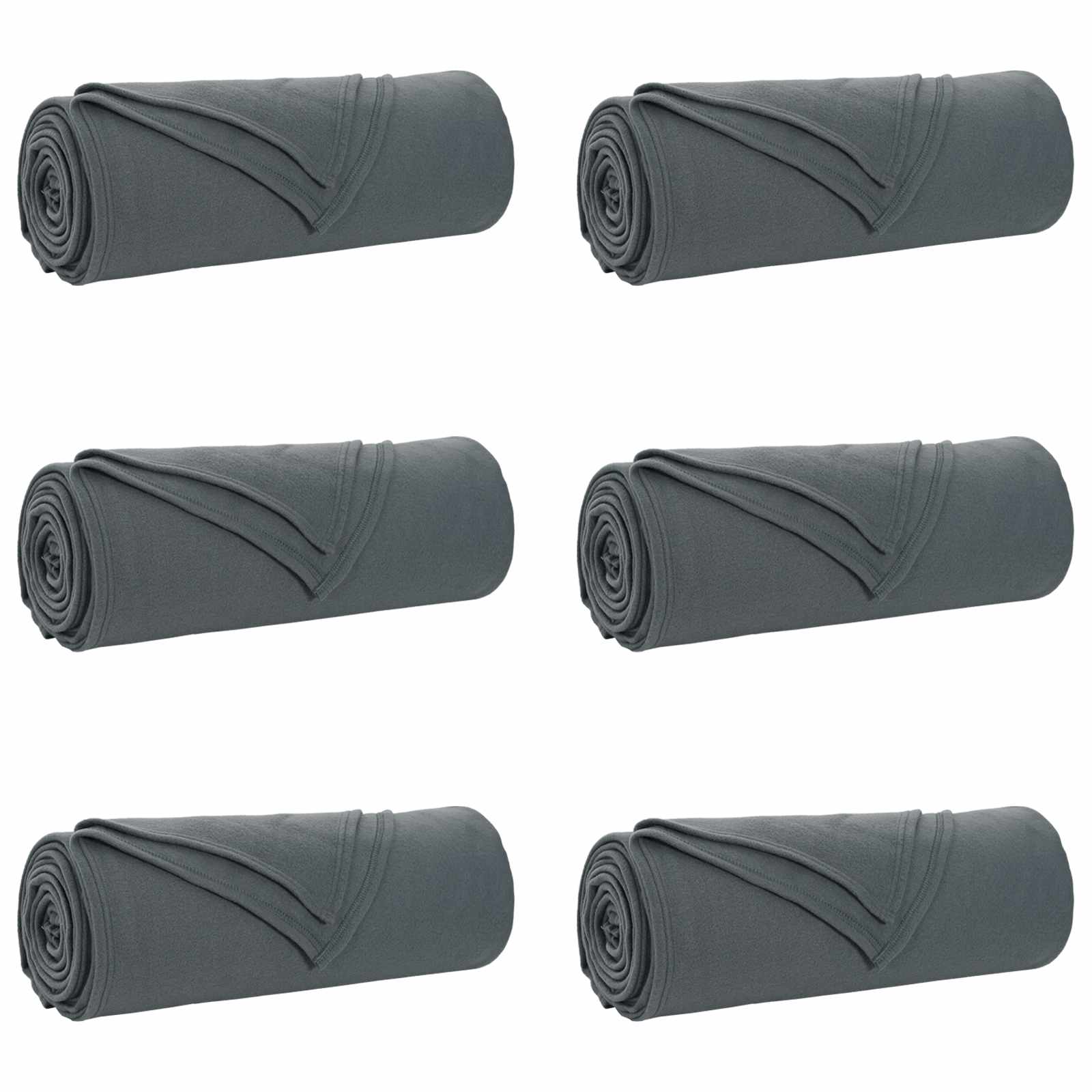 Coperte da Pile 6 pz Grigio Scuro 210 x 140 cm 2.56 kg Panno