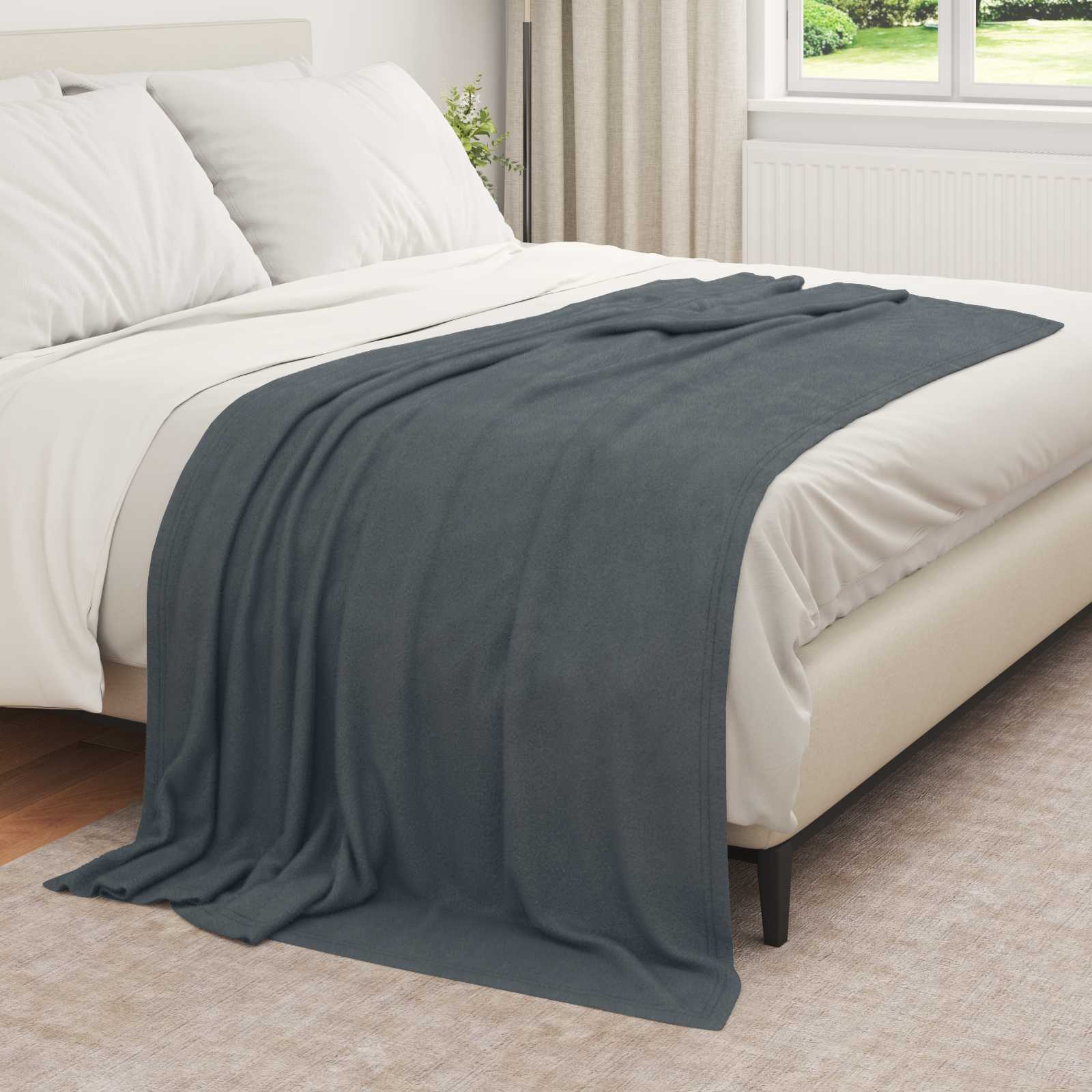 Coperte da Pile 6 pz Grigio Scuro 210 x 140 cm 2.56 kg Panno