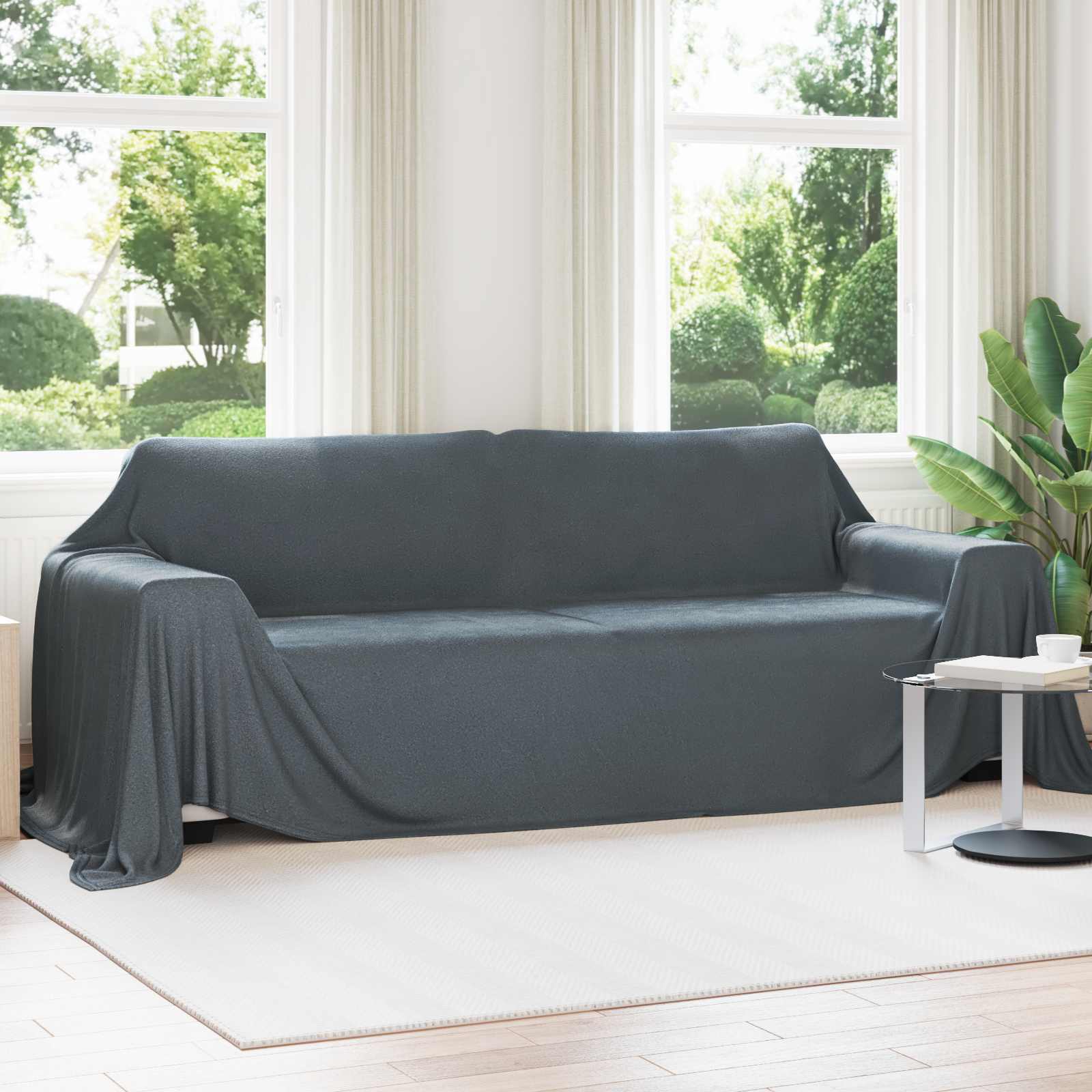 Coperte da Pile 6 pz Grigio Scuro 350 x 270 cm 8.09 kg Panno