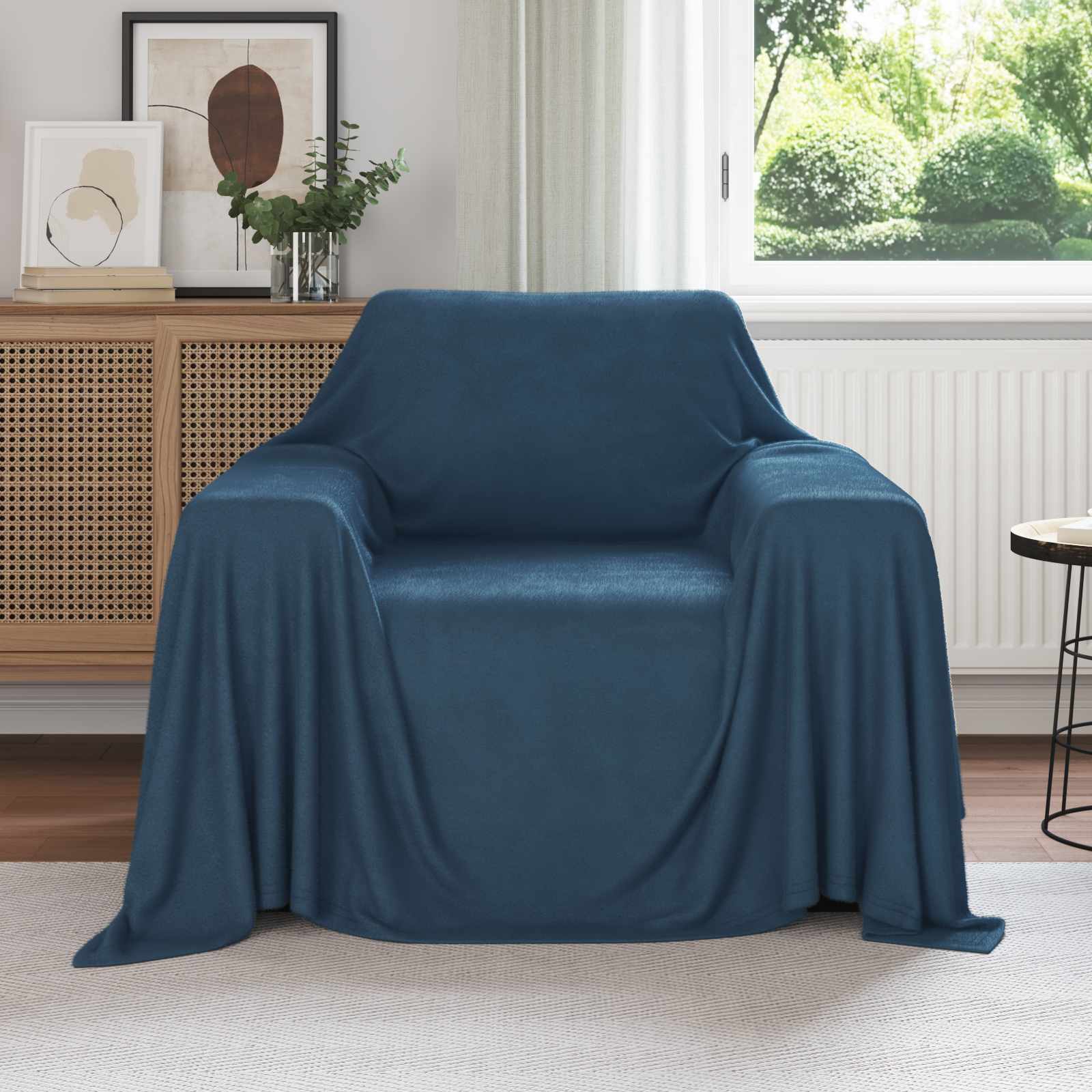 Coperte da Pile 6 pz Blu navy 210 x 140 cm 2.44 kg Panno