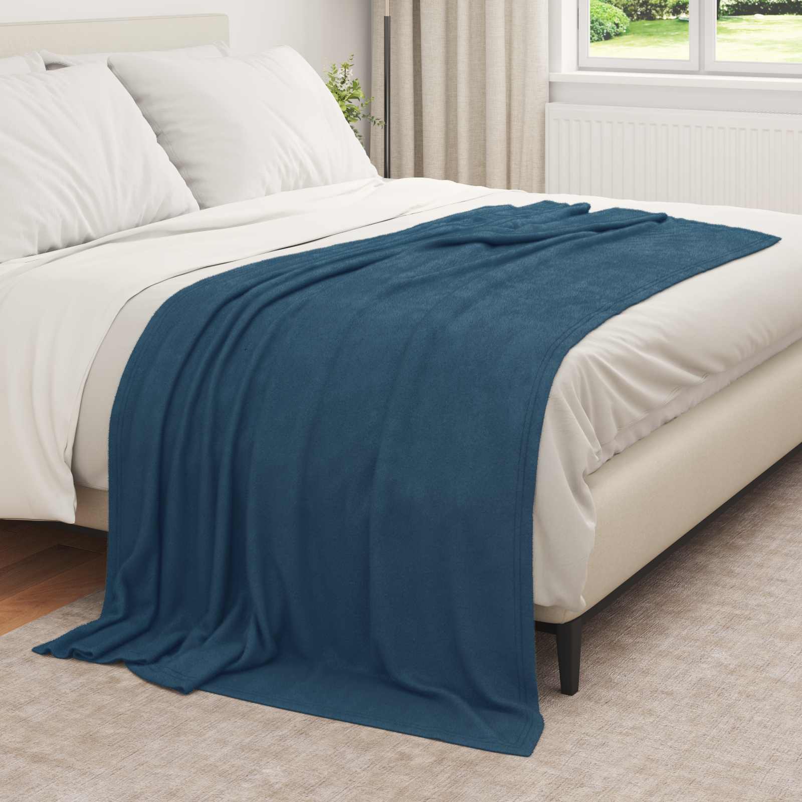 Coperte da Pile 6 pz Blu navy 210 x 140 cm 2.44 kg Panno