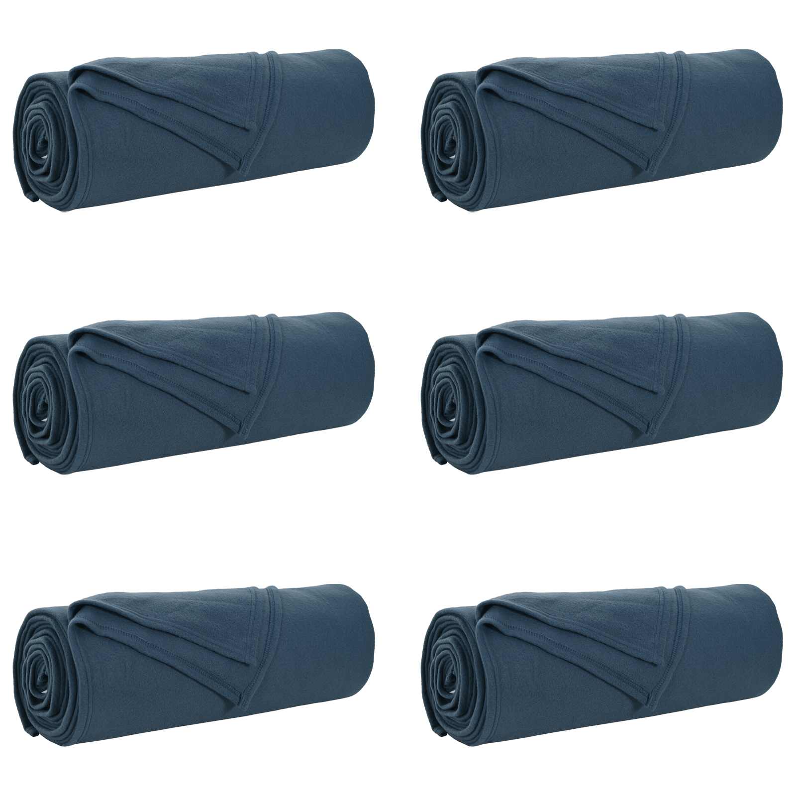 Coperte da Pile 6 pz Blu navy 280 x 210 cm 4.74 kg Panno