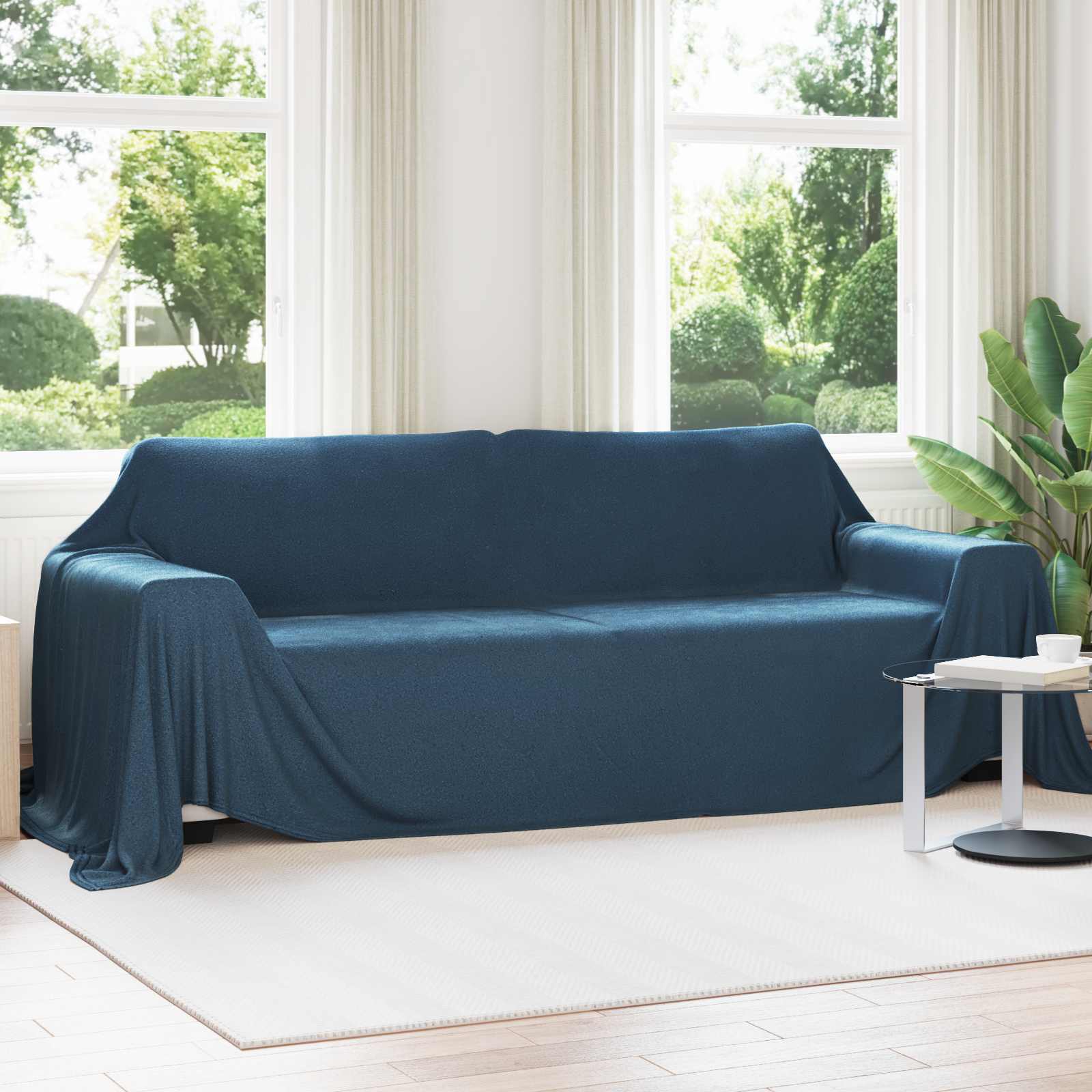 Coperte da Pile 6 pz Blu navy 350 x 270 cm 8.09 kg Panno