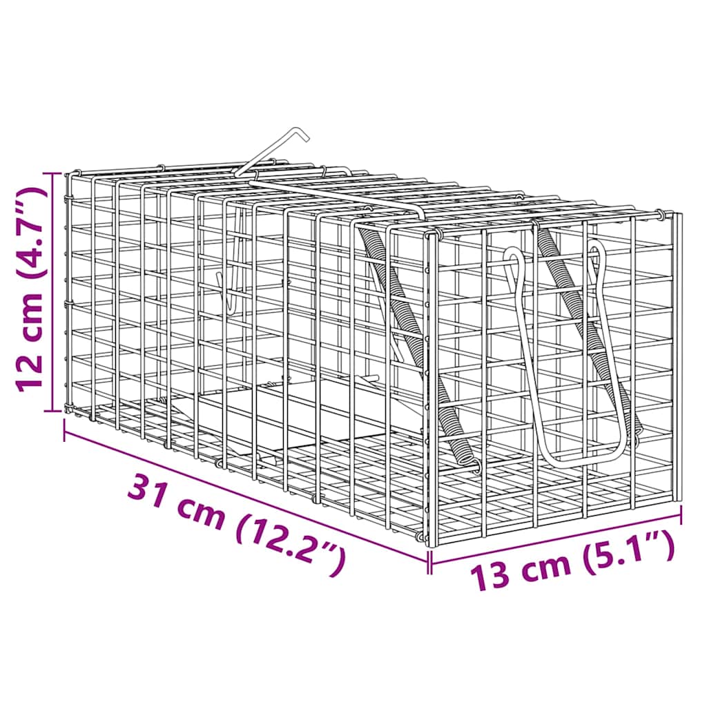 Trappola per animali Antracite 31 x 13 x 12cm Acciaio