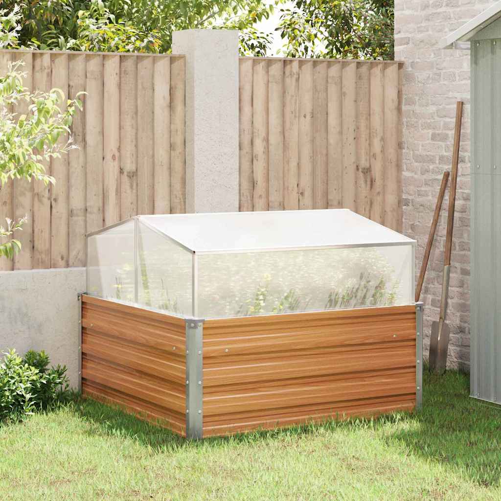 Vaso da giardino con serra Marrone Chiaro 100 x 100 x 77 cm