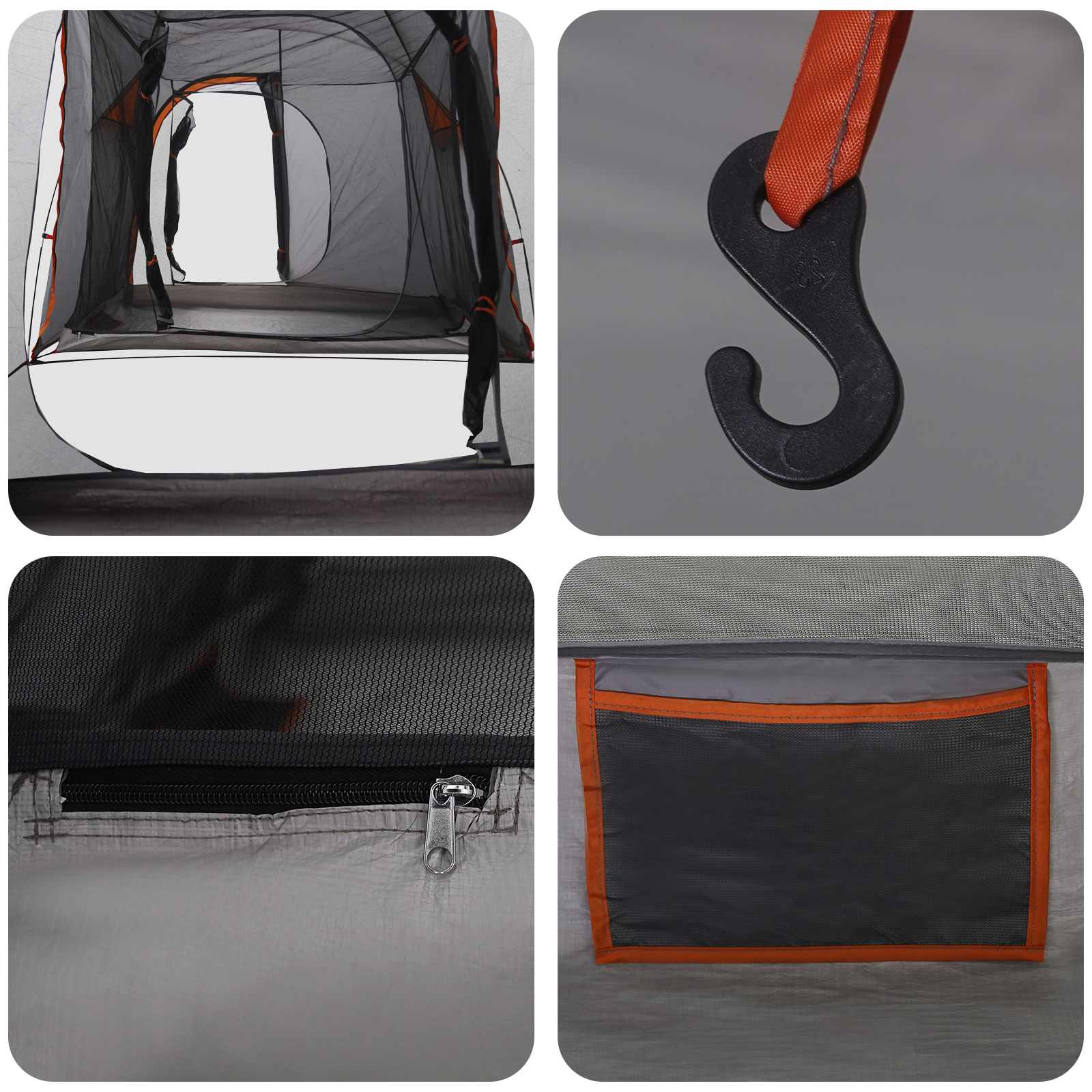 Tenda a tunnel Grigio e arancione 520 x 260 x 175 cm
