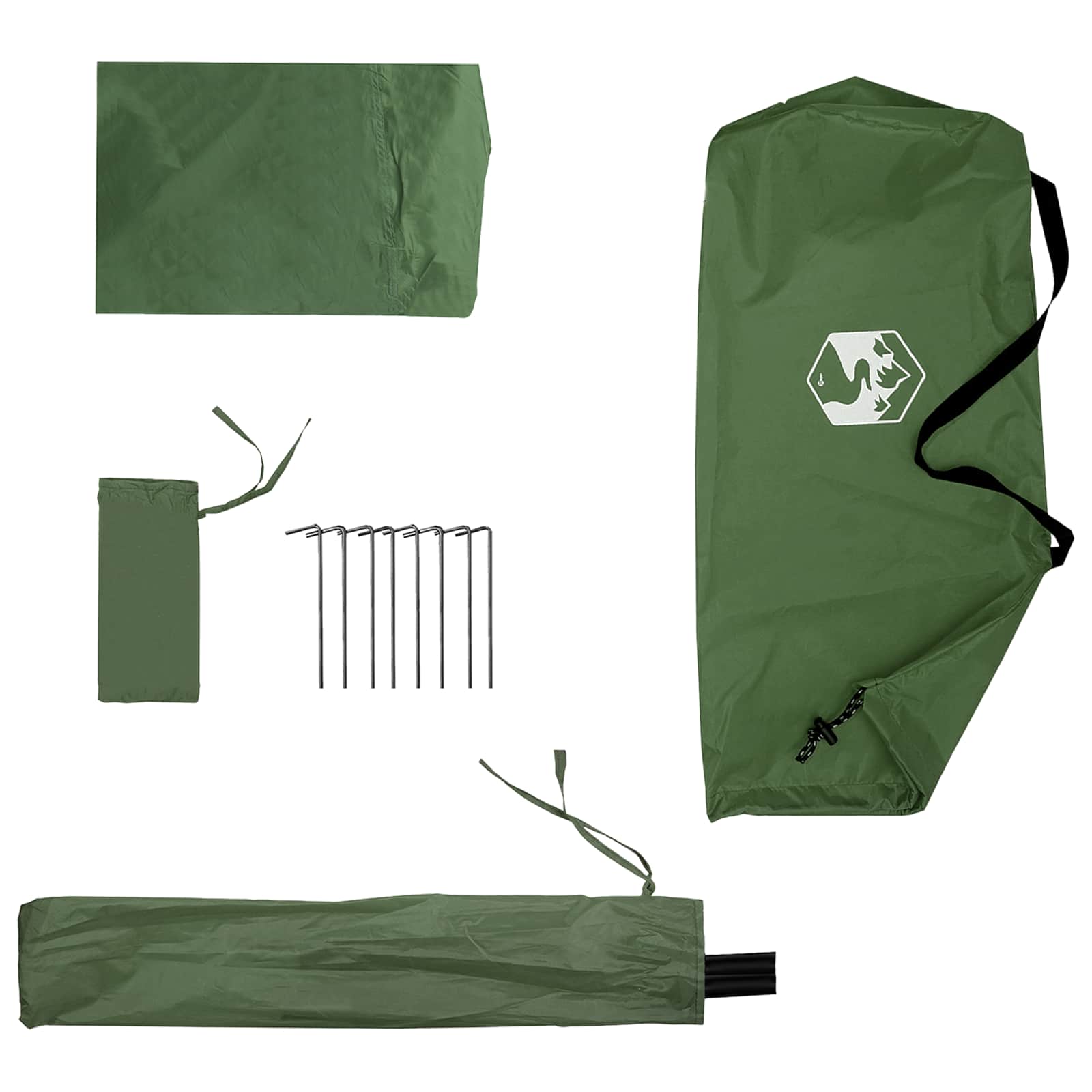 Poncho da pioggia 2-in-1 con cappuccio Verde 262 x 126 x 130 cm