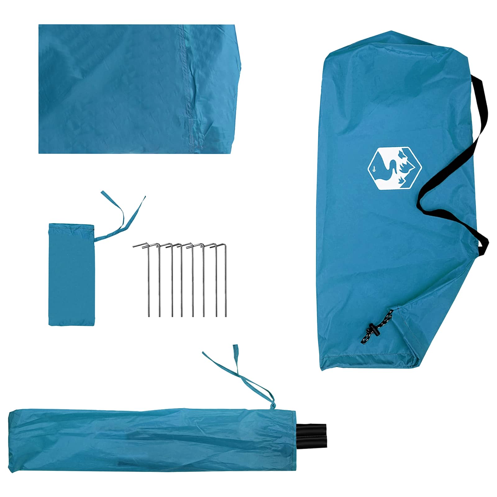 Poncho da pioggia 2-in-1 con cappuccio Blu 262 x 126 x 130 cm