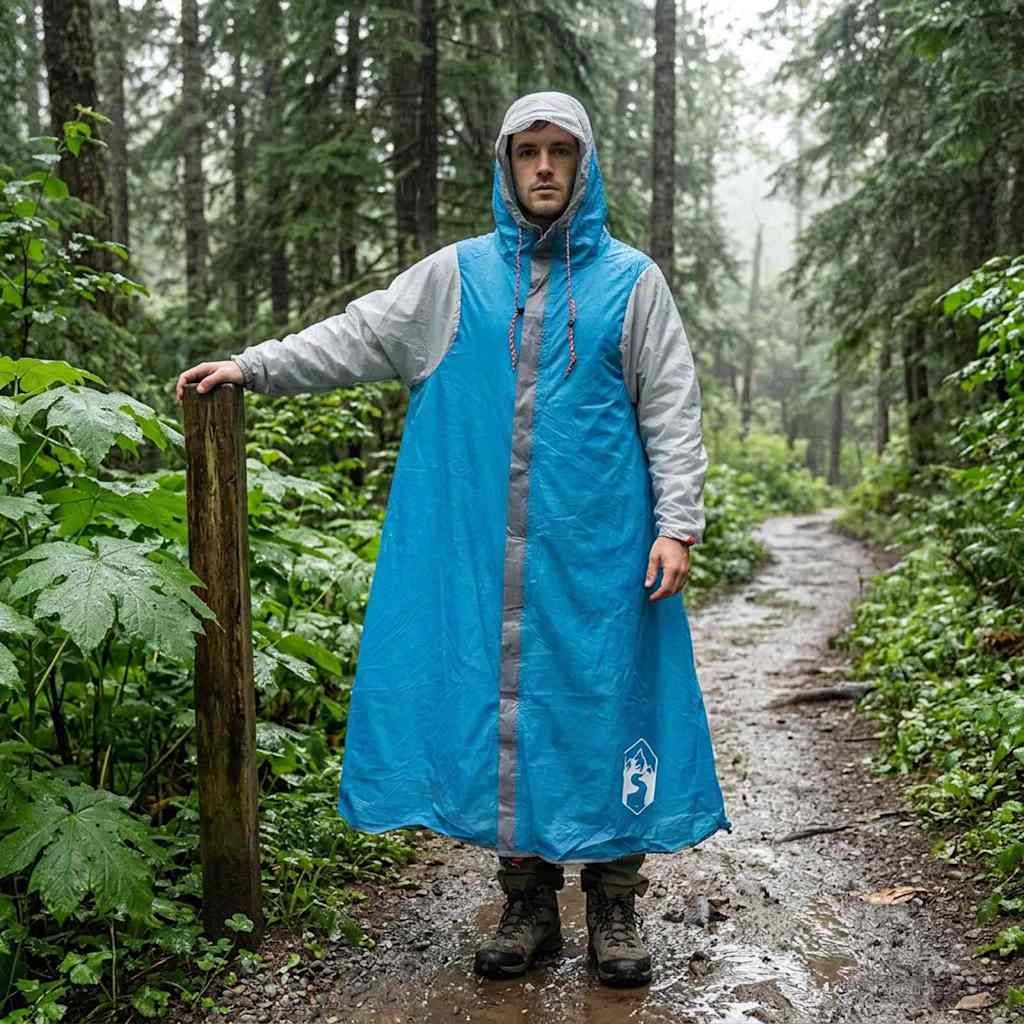 Poncho da pioggia 2-in-1 con cappuccio Blu 262 x 126 x 130 cm