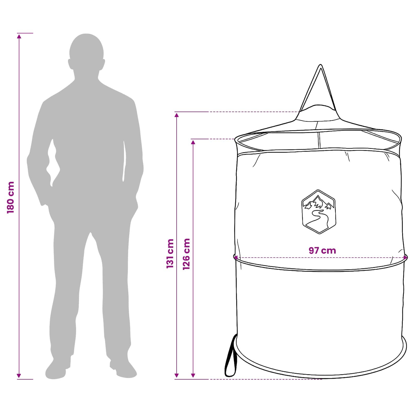 Tenda per toilet pop-up con corda sospesa Verde 97 x 126 cm