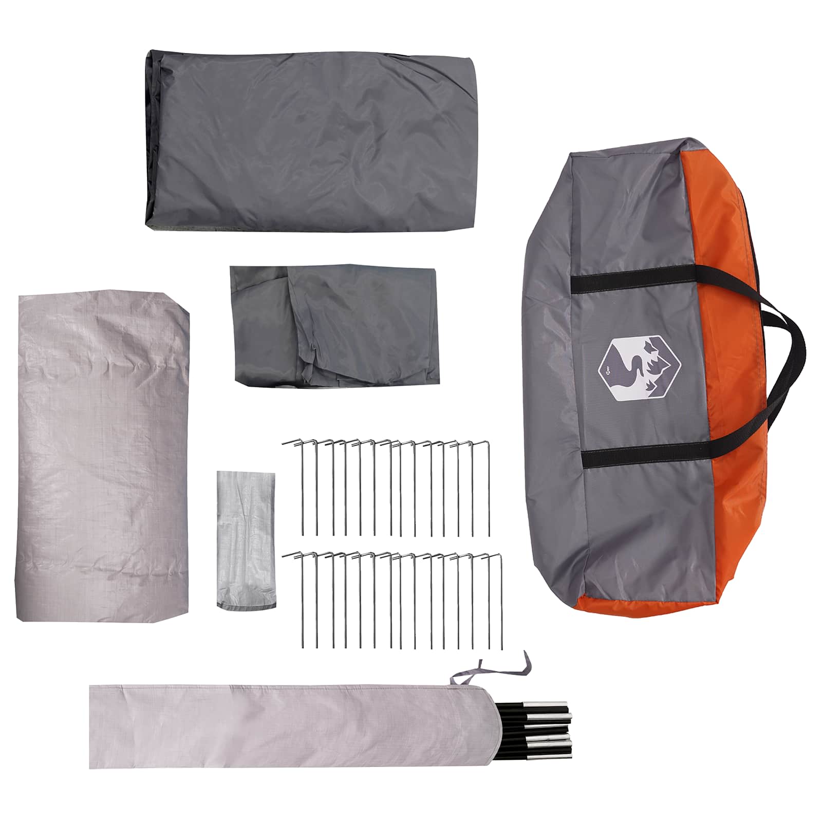 Tenda a tunnel Grigio e arancione 560 x 395 x 212 cm