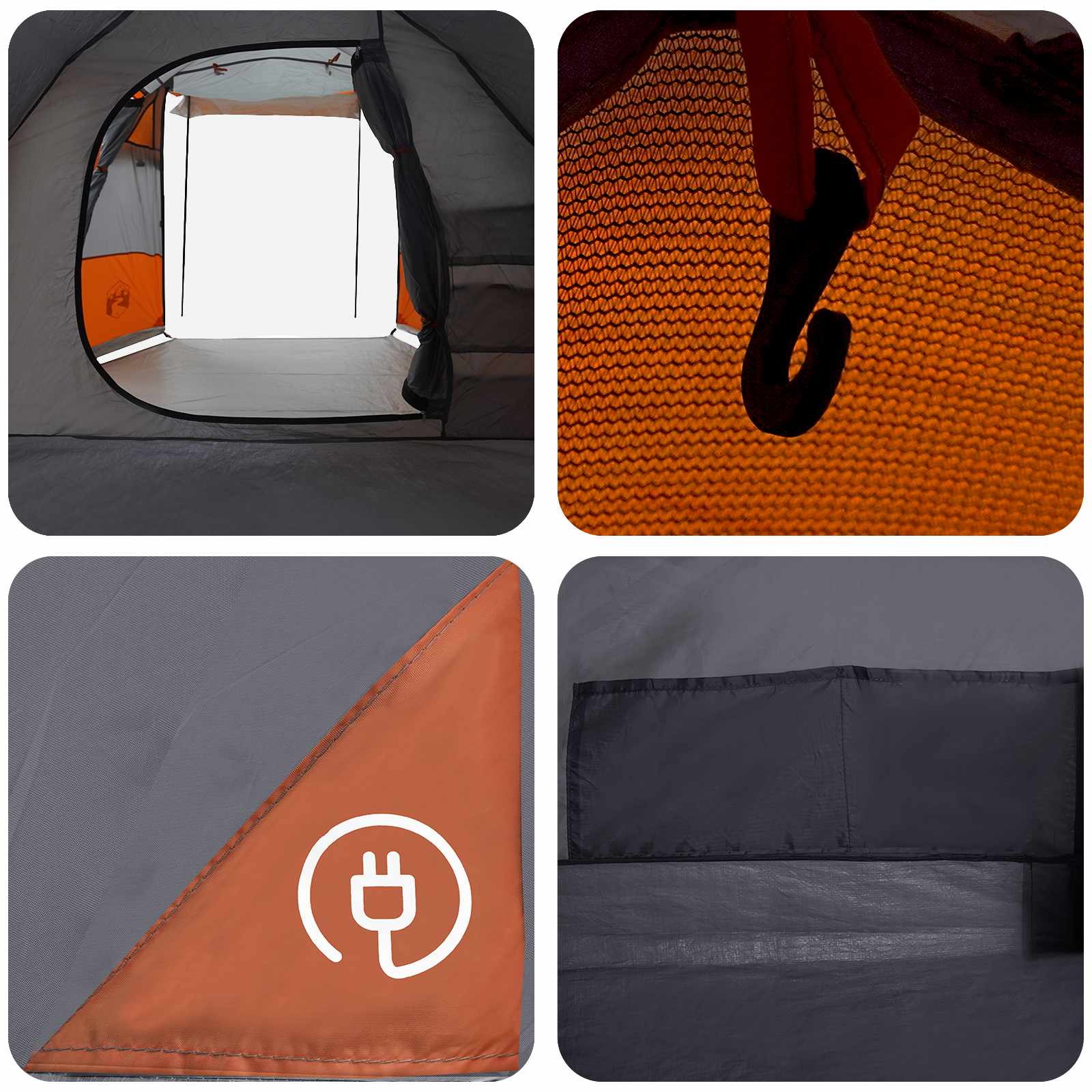Tenda a tunnel Grigio e arancione 390 x 215 x 152 cm