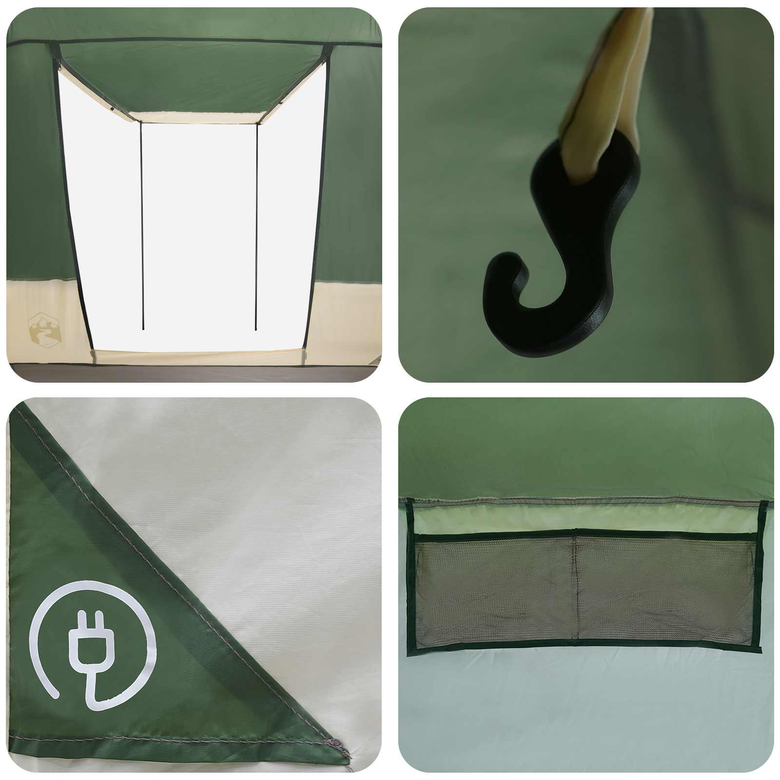 Tenda Party 4 persona Verde Poliestere 185T con rivestimento PU