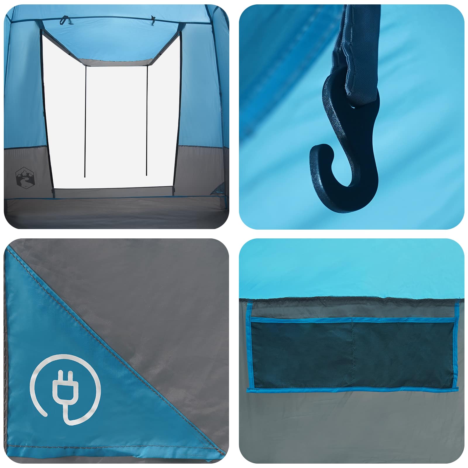 Tenda Party 4 persona Blu Poliestere 185T con rivestimento PU