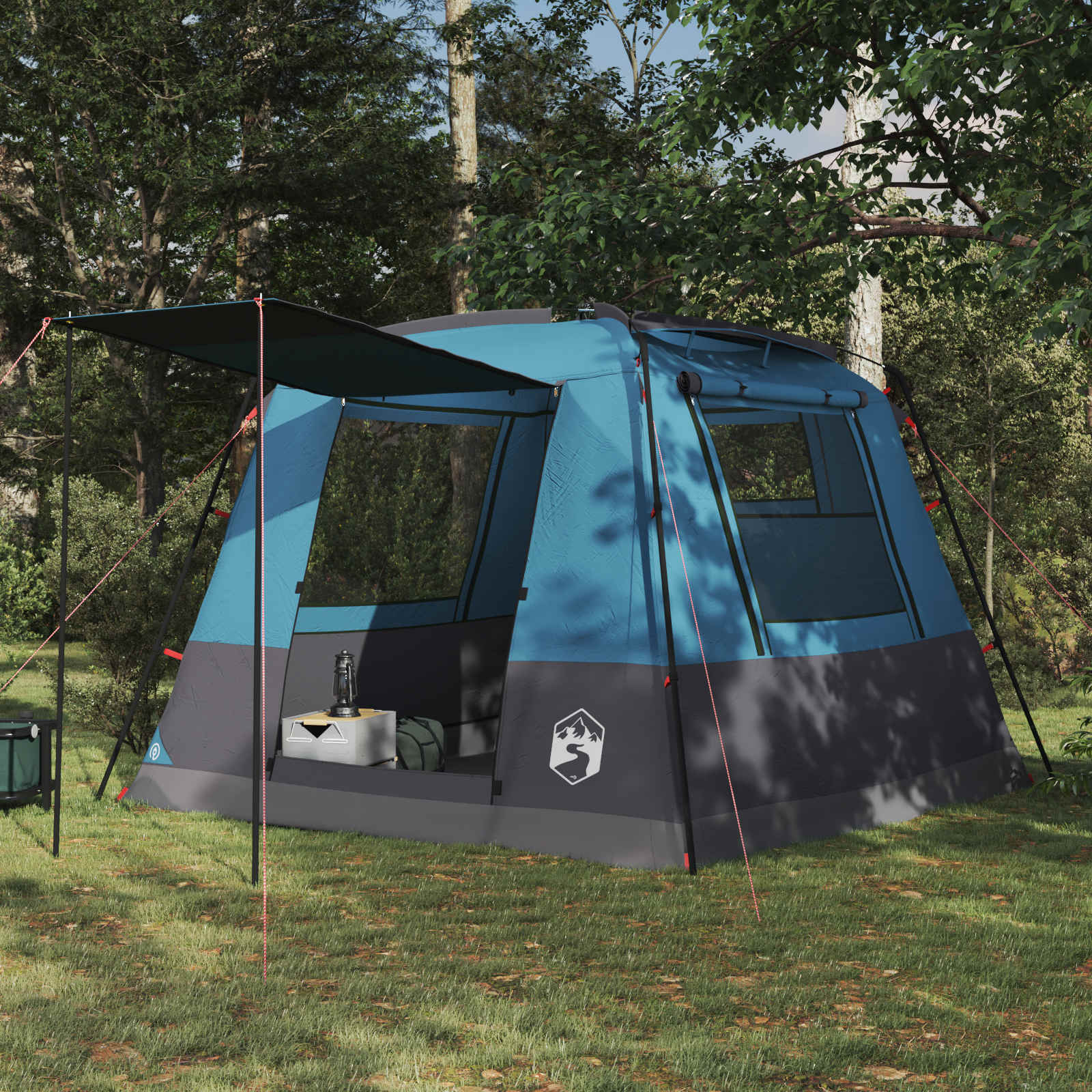 Tenda Party 10 persona Blu Poliestere 185T con rivestimento PU