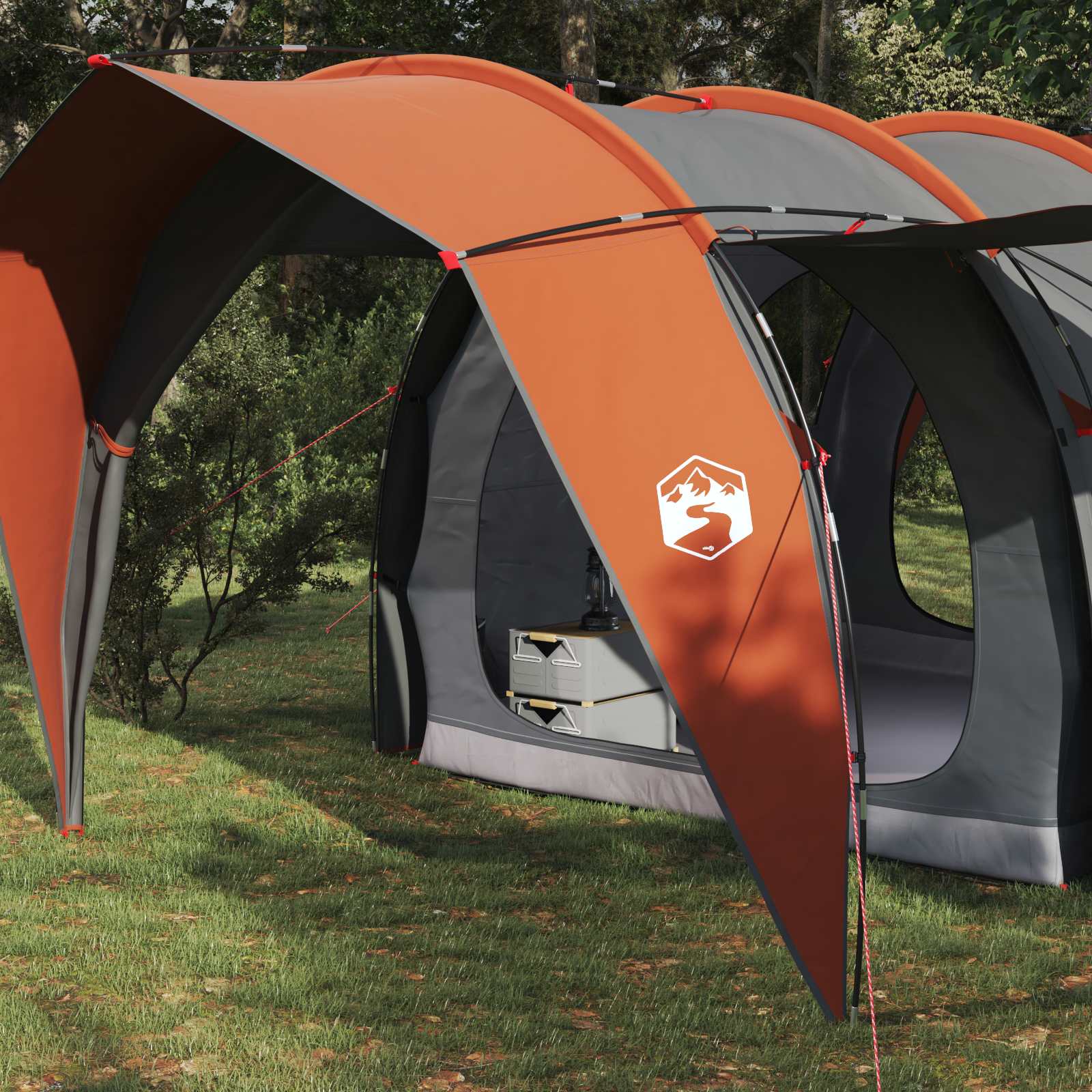 Tenda a tunnel 4 persona Grigio e arancione
