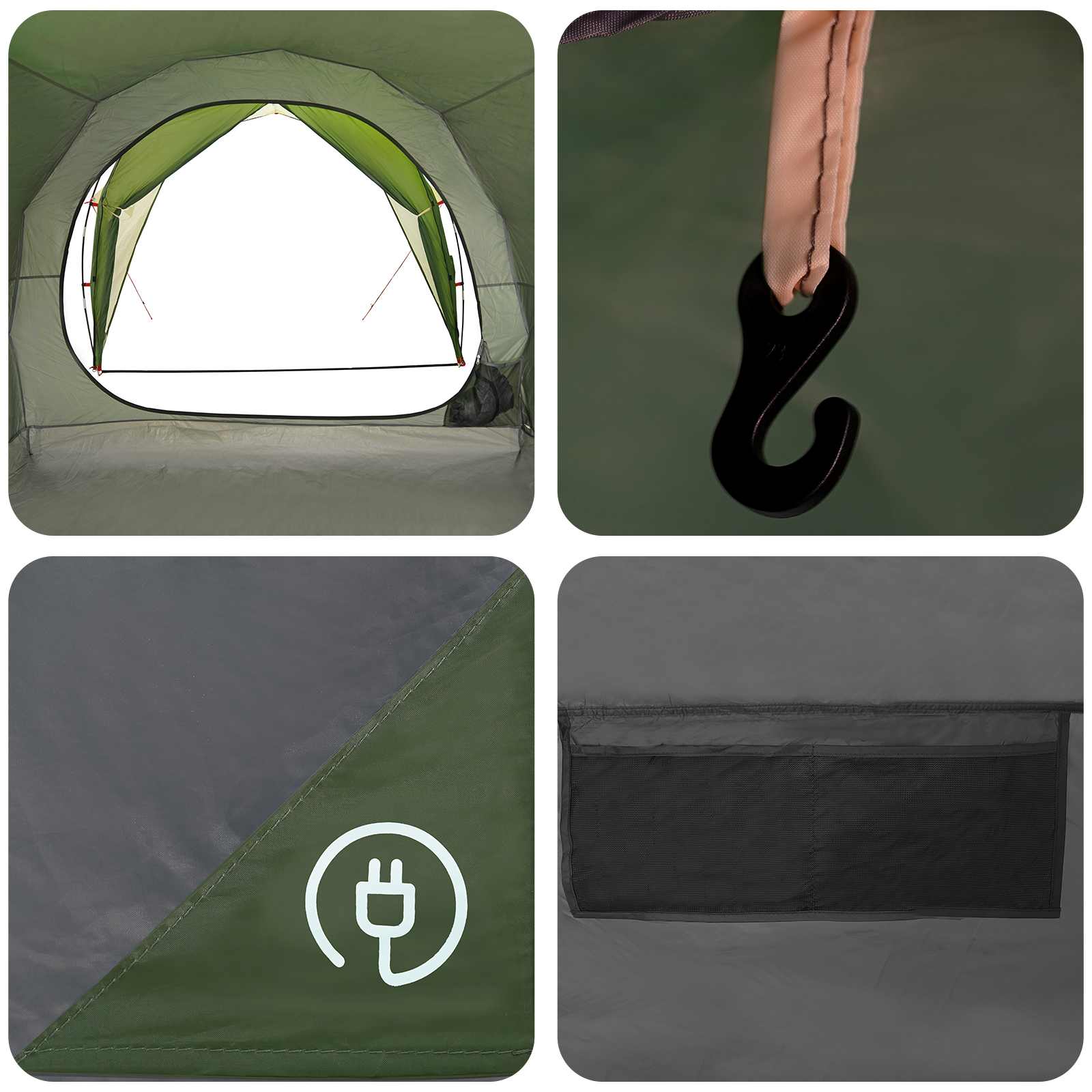 Tenda a tunnel 6 persona Verde