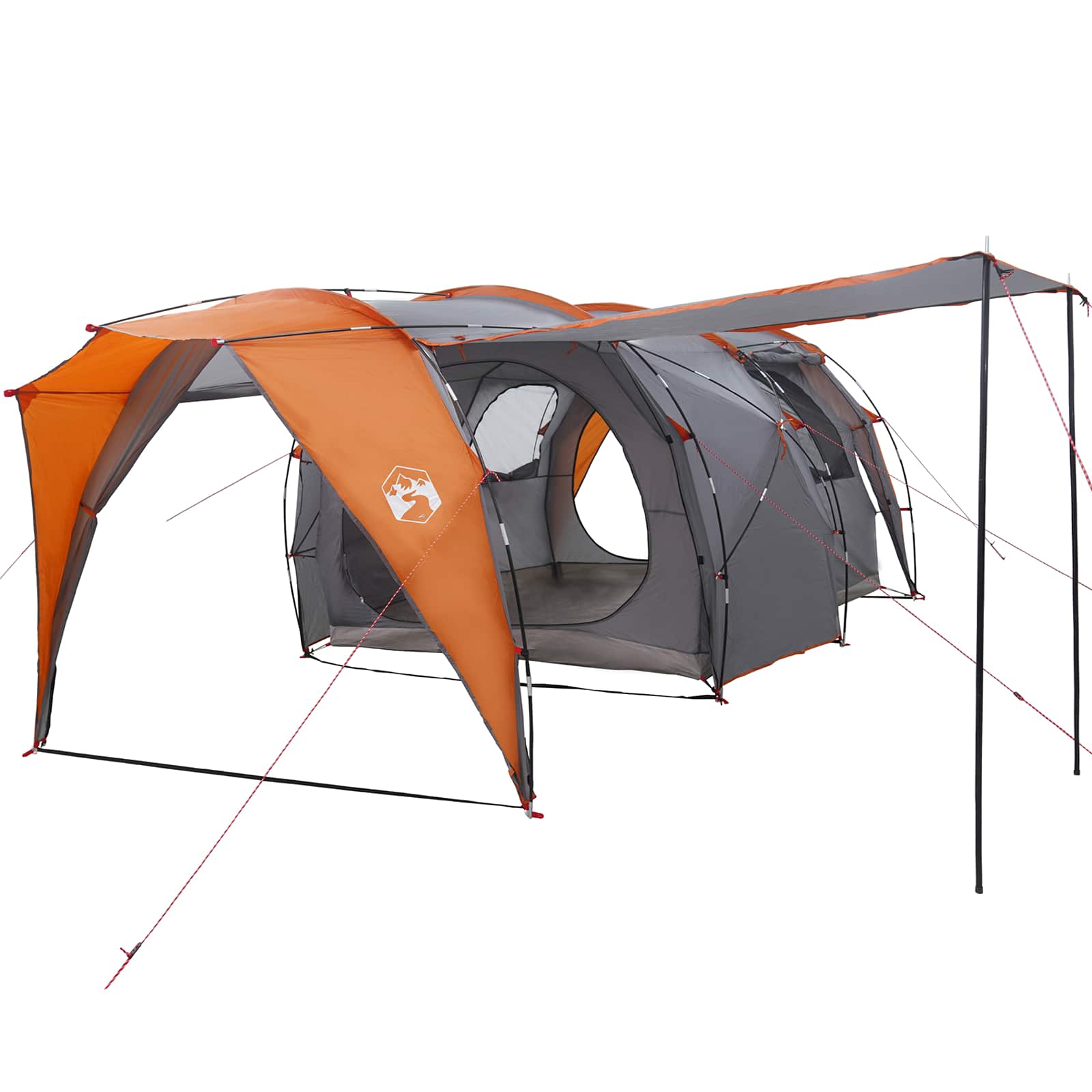 Tenda a tunnel 6 persona Grigio e arancione