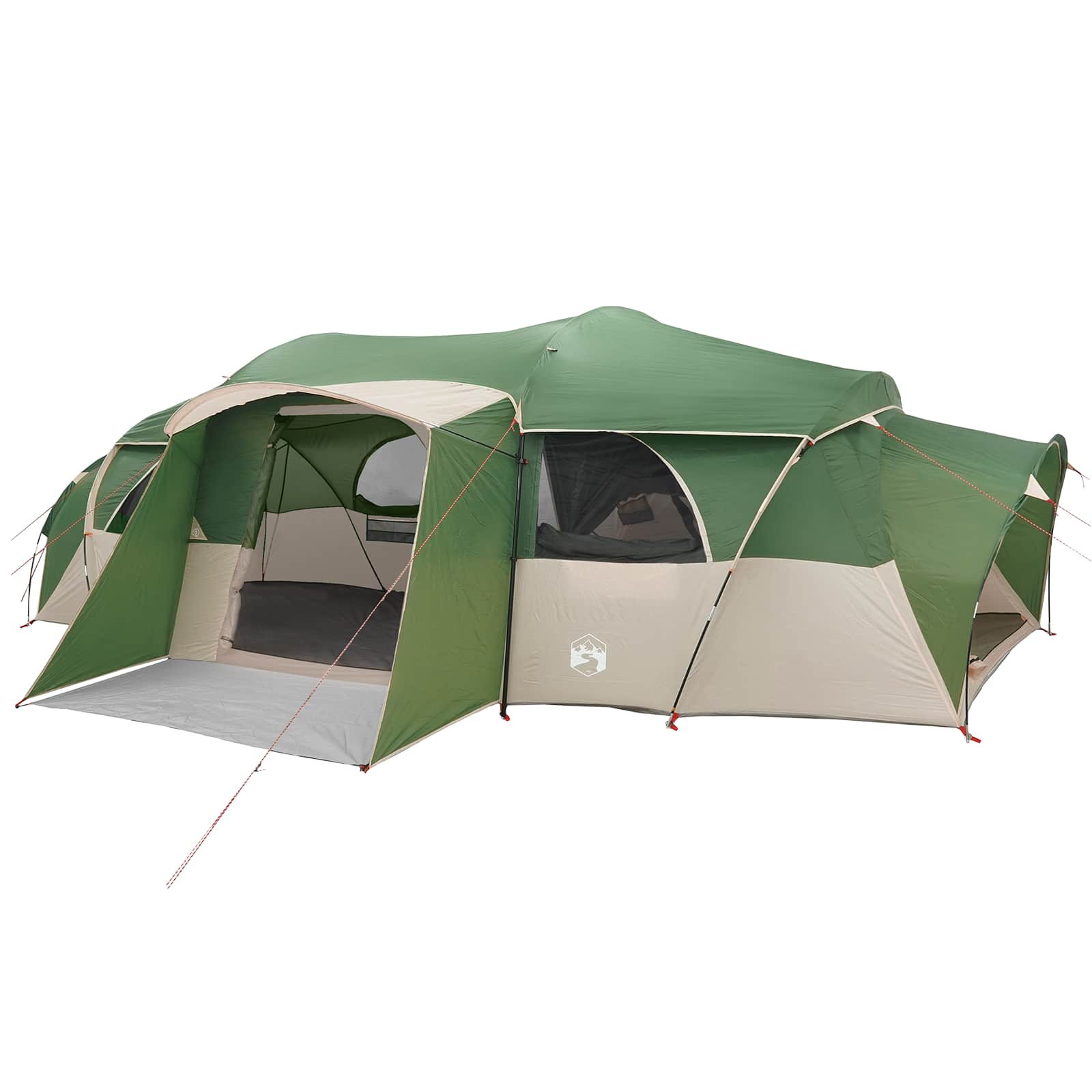 Tenda familiare con telo da pioggia resistente all'acqua Verde