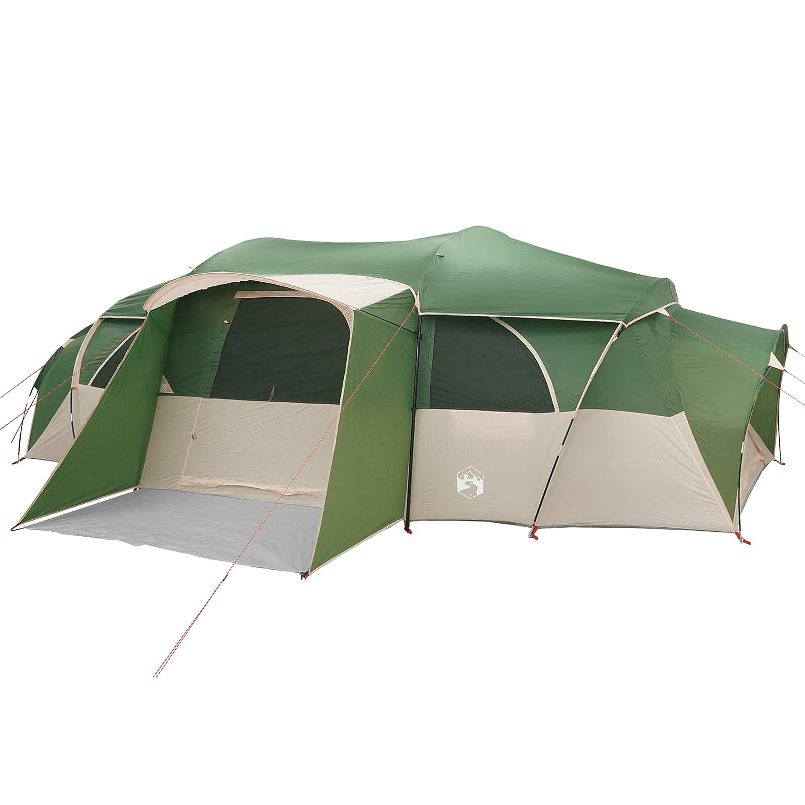 Tenda familiare con telo da pioggia resistente all'acqua Verde