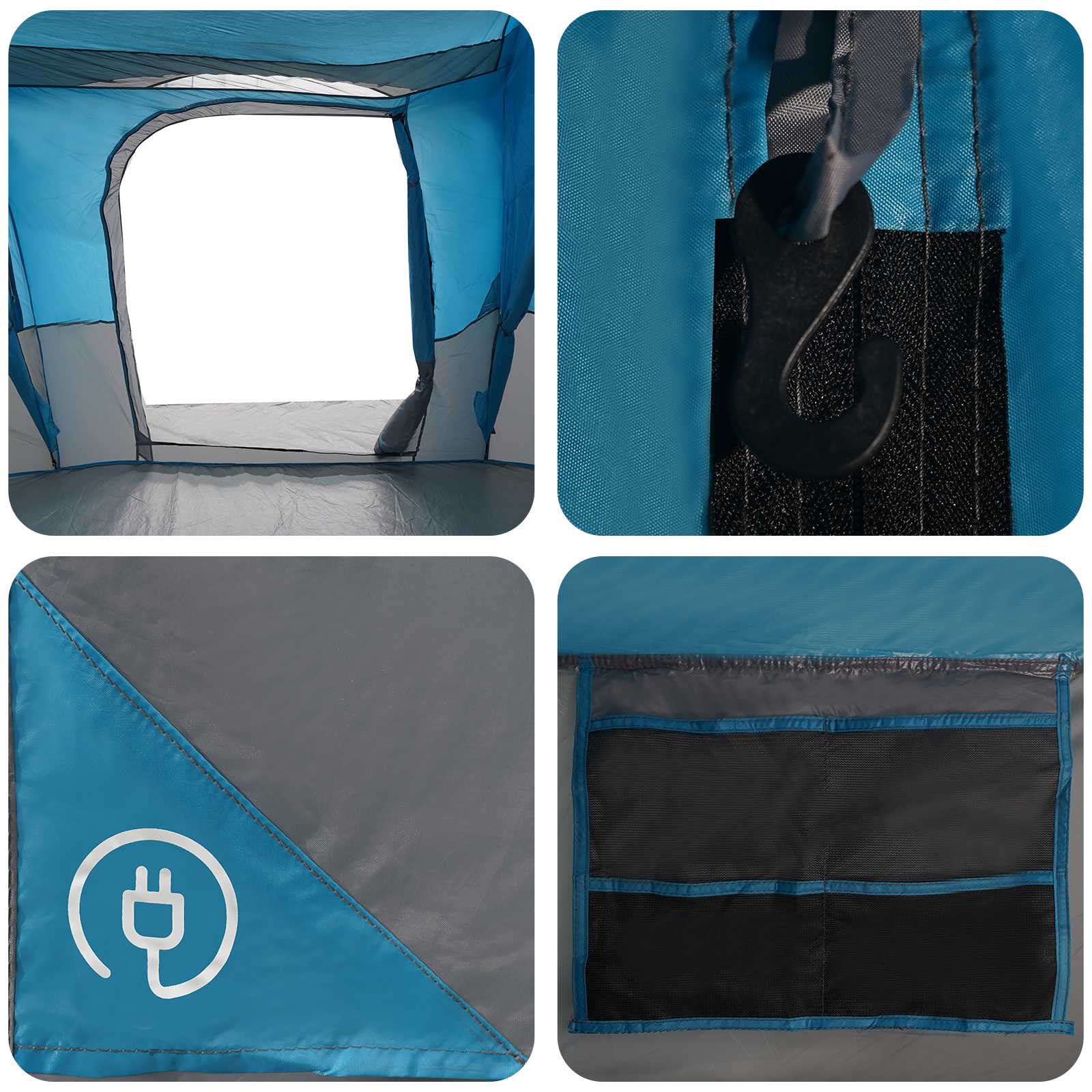 Tenda familiare con telo da pioggia resistente all'acqua