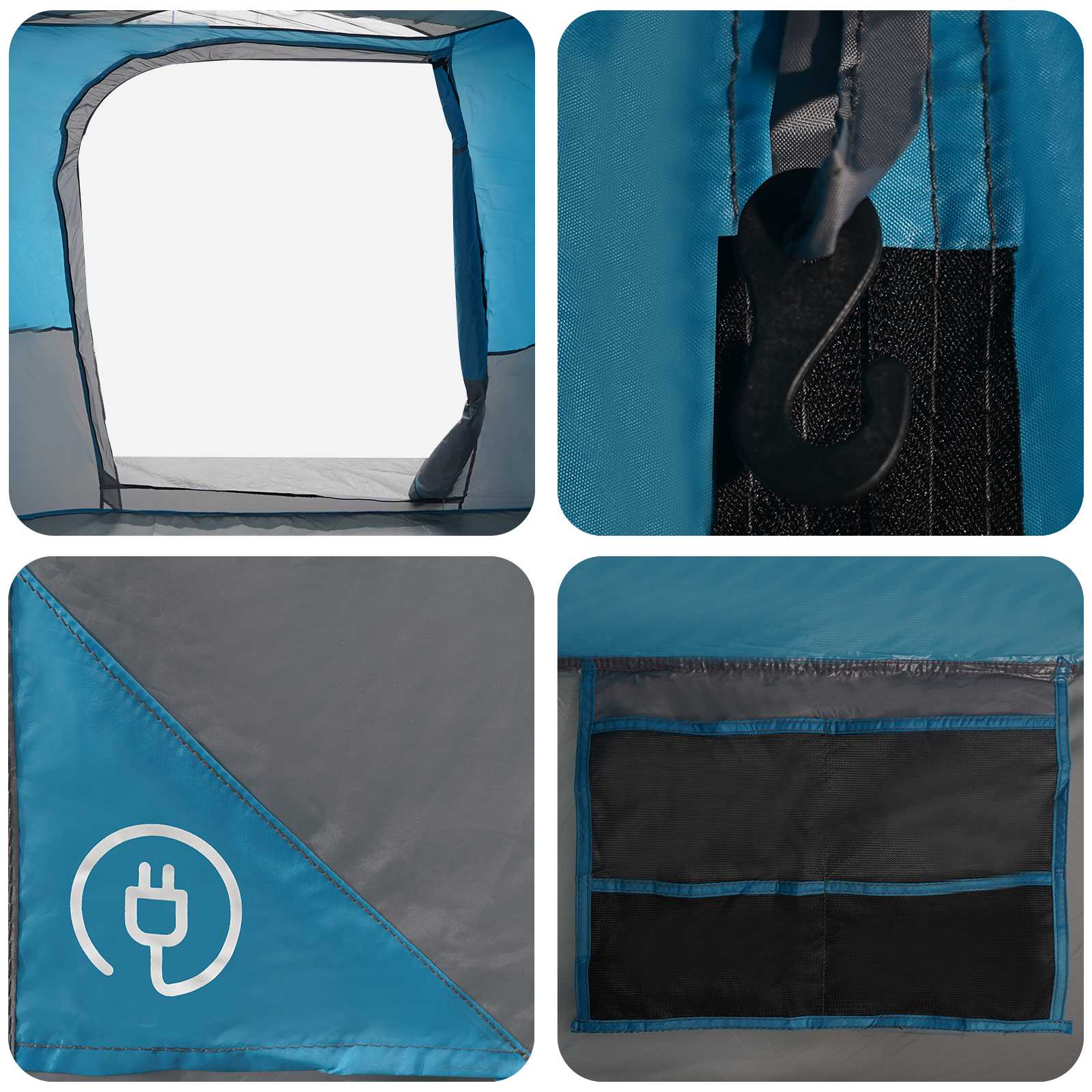 Tenda familiare con telo da pioggia resistente all'acqua