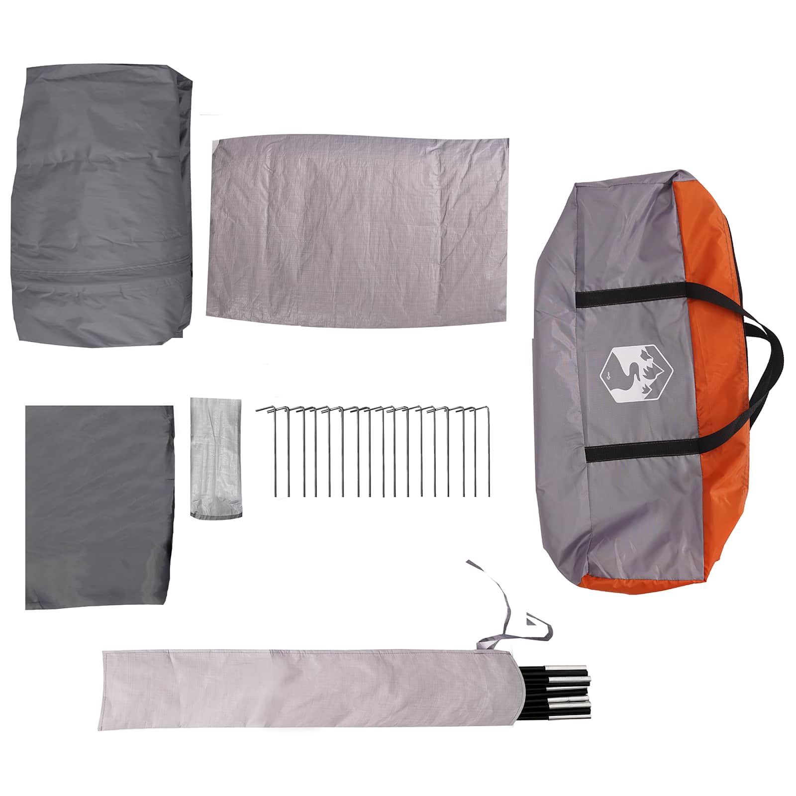 Tenda Familiare 14 persona Grigio e arancione