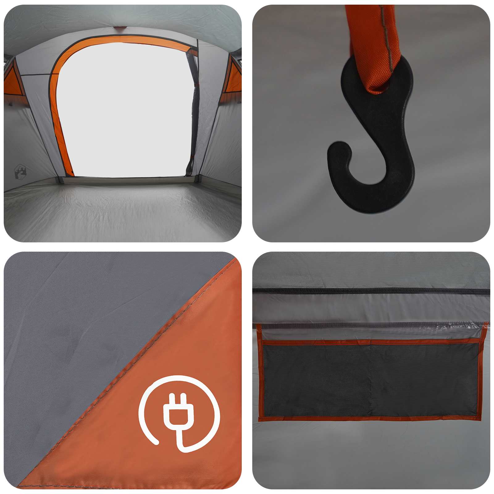Tenda a tunnel Grigio e arancione 505 x 330 x 204 cm