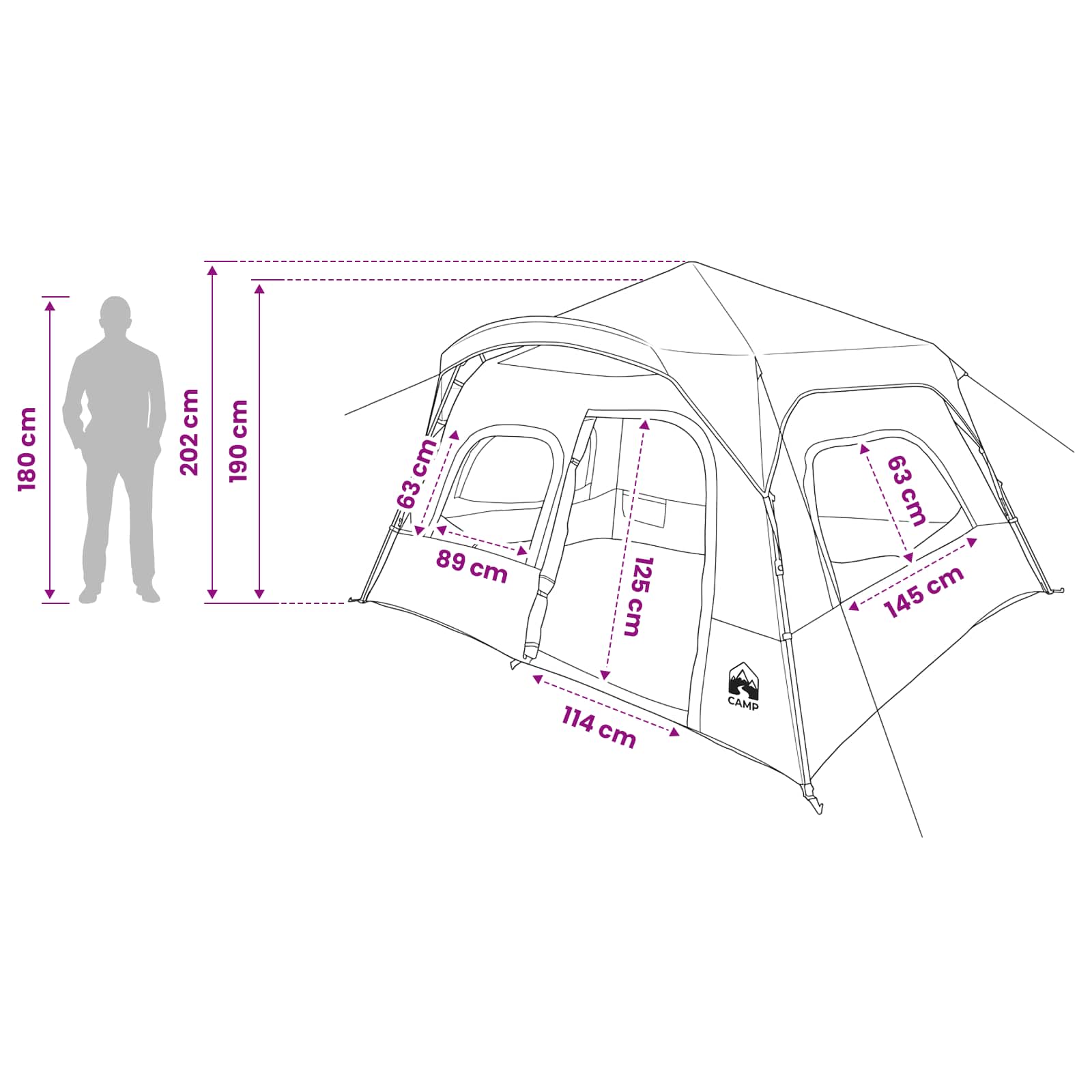 Tenda Istantanea Blu 340 x 280 x 190 cm