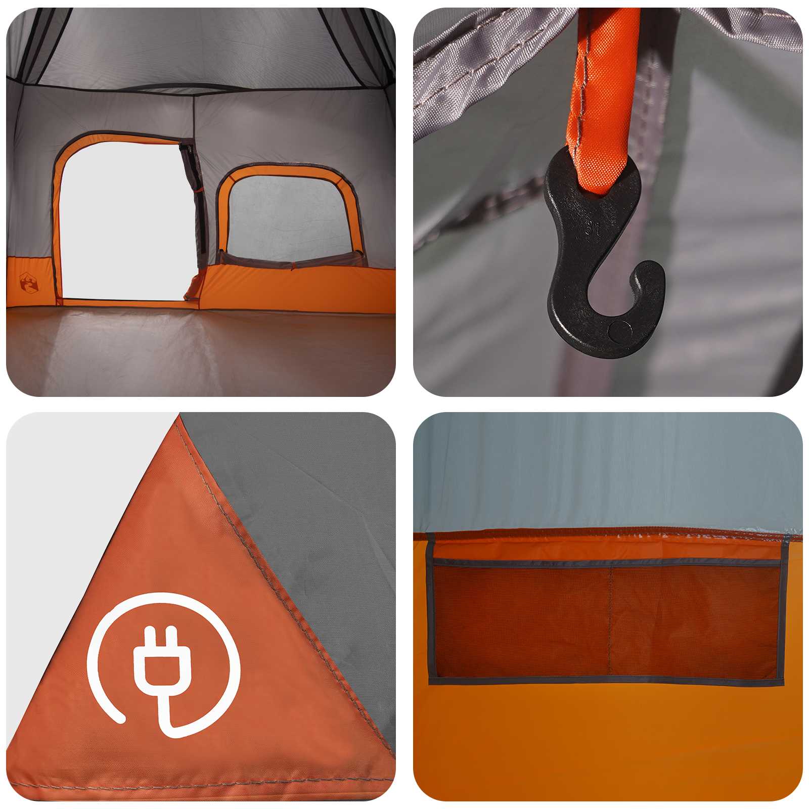 Tenda Istantanea Grigio e arancione 340 x 280 x 190 cm