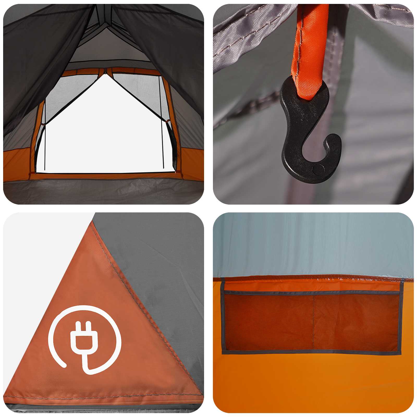 Tenda Istantanea 8 persona Grigio e arancione