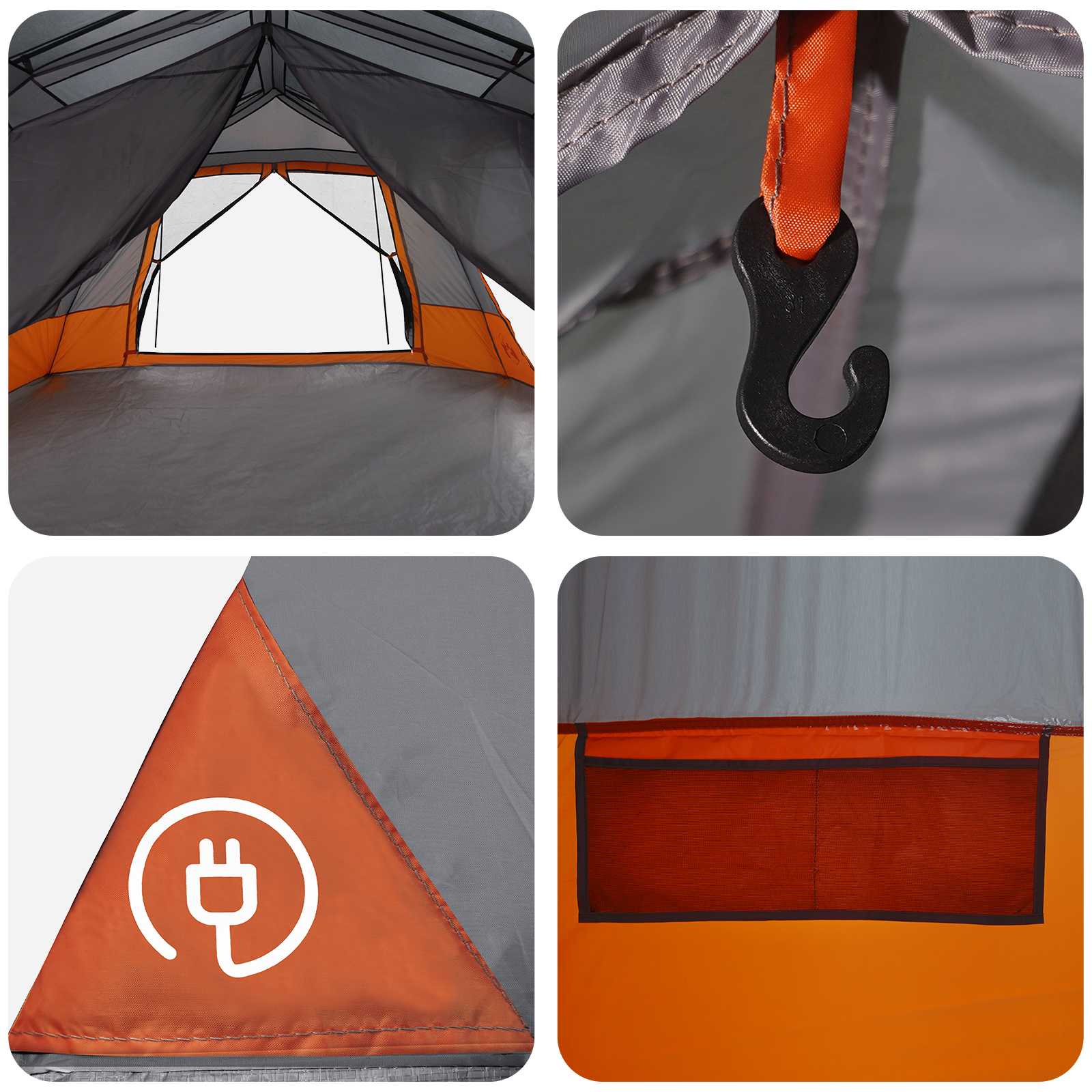 Tenda Istantanea 10 persona Grigio e arancione