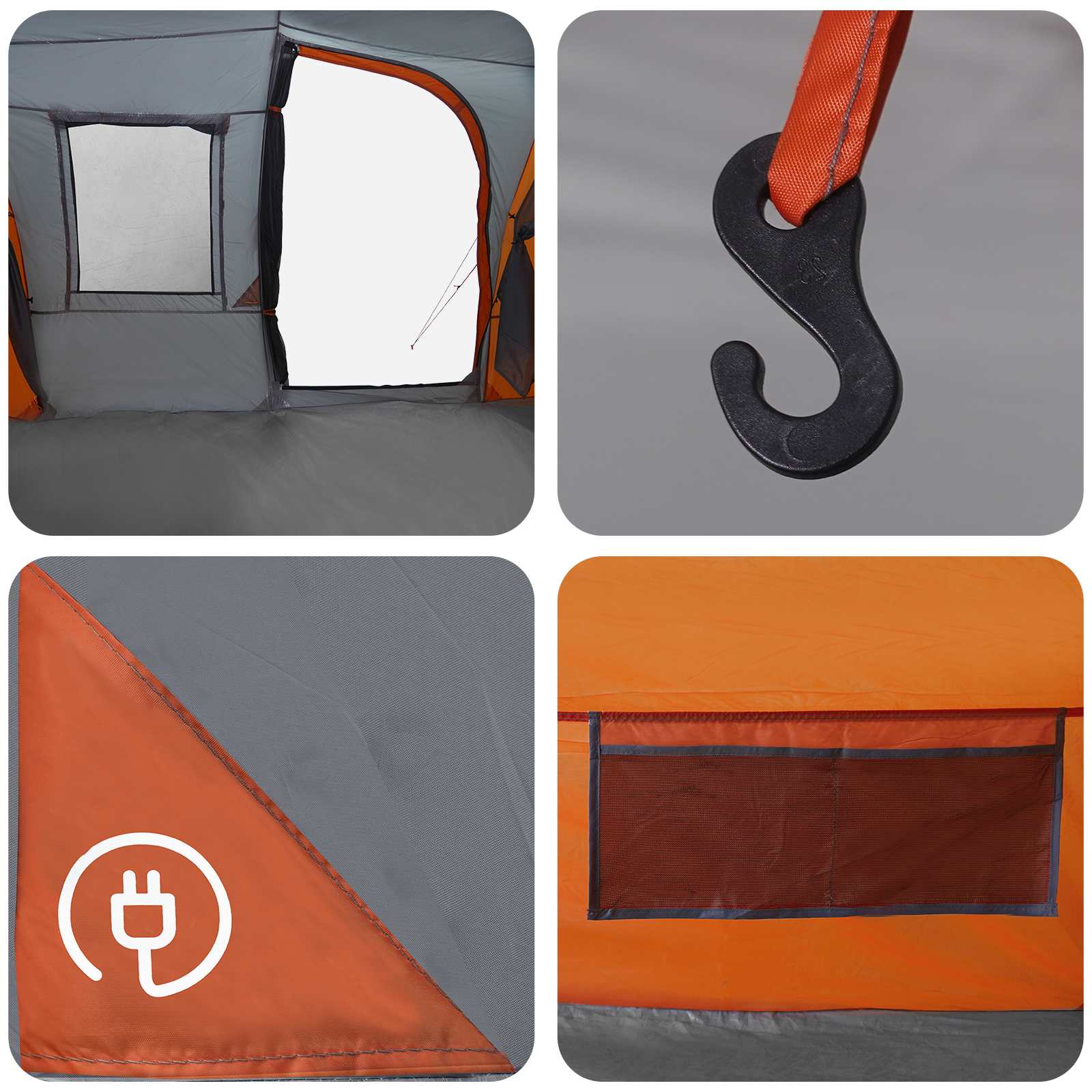 Tenda Istantanea Grigio e arancione 524 x 232 x 192 cm