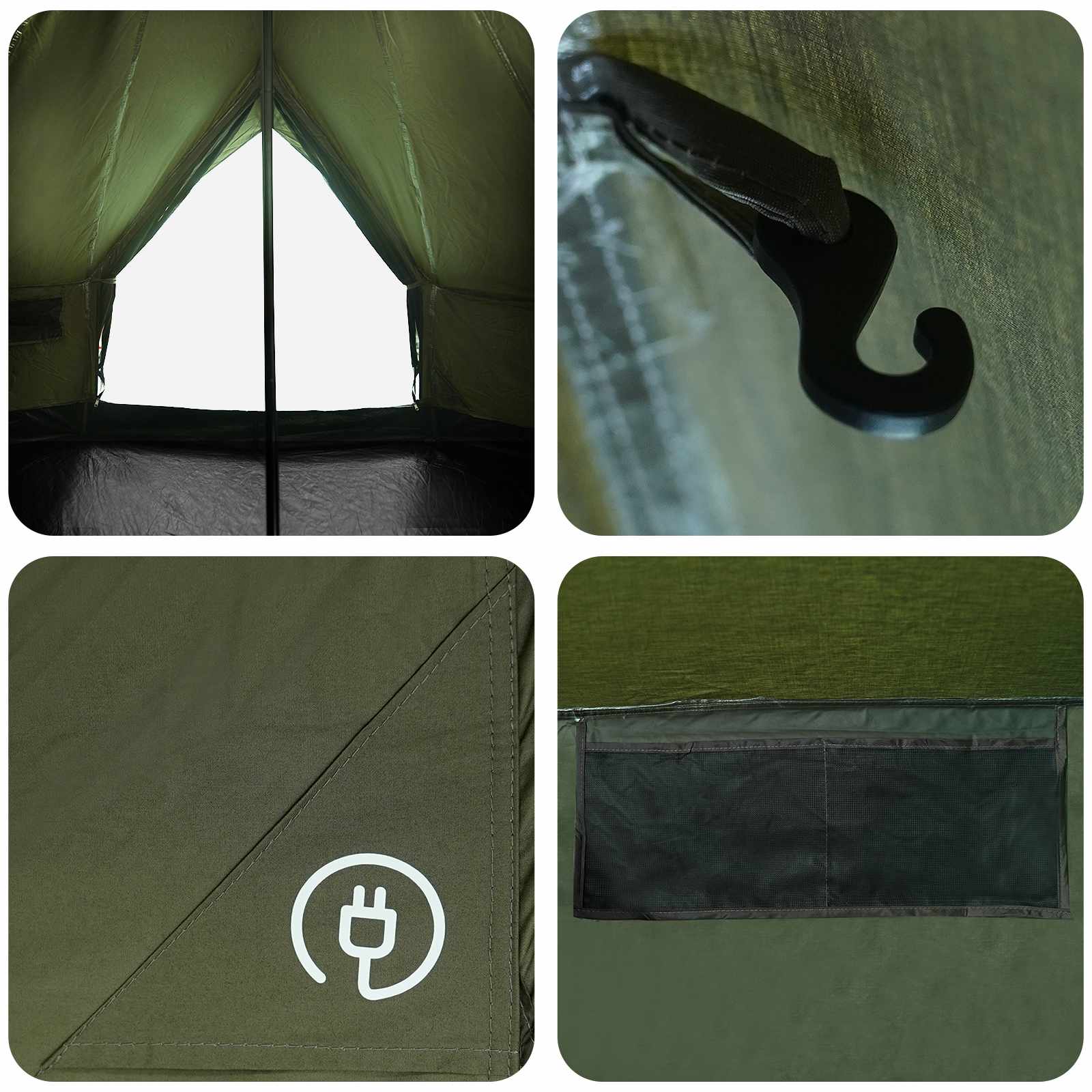 Tenda Familiare 6 persona Verde militare Policotone