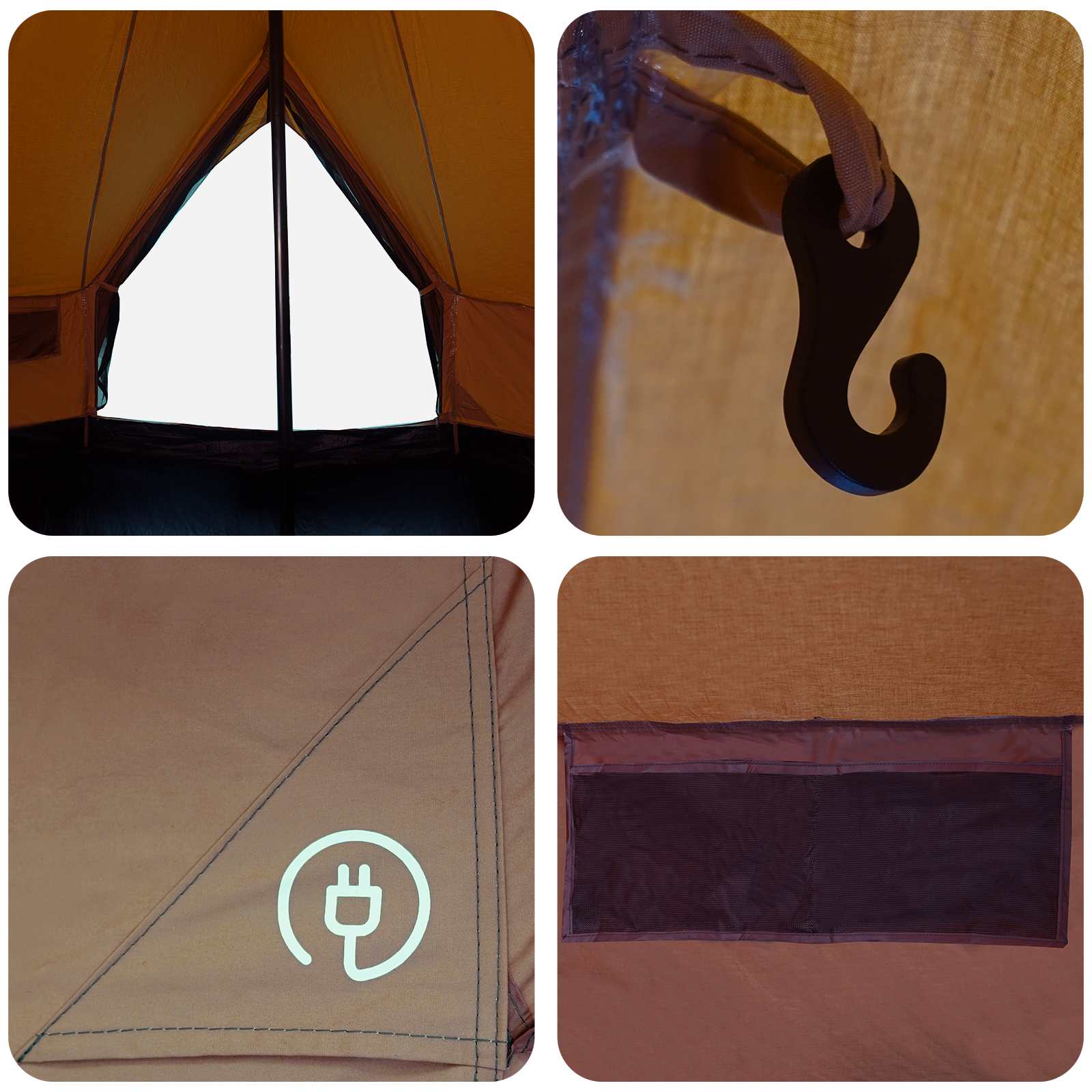 Tenda Familiare 8 persona Marrone Policotone