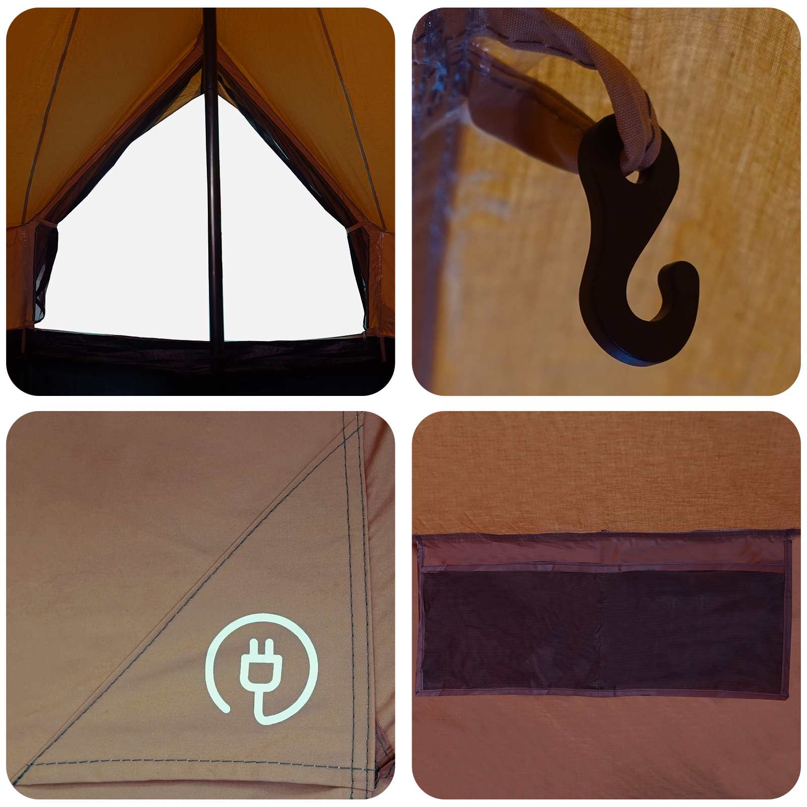 Tenda Familiare 10 persona Marrone Policotone