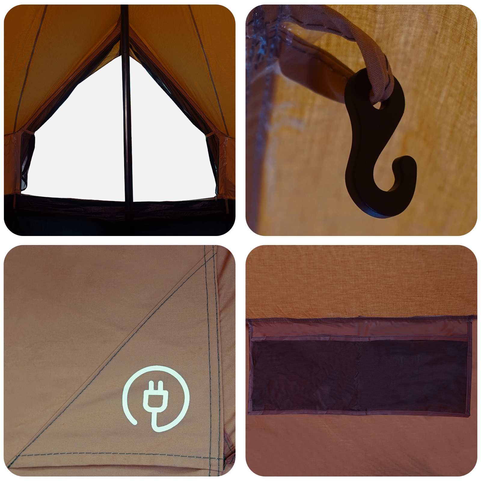 Tenda Familiare 12 persona Marrone Policotone