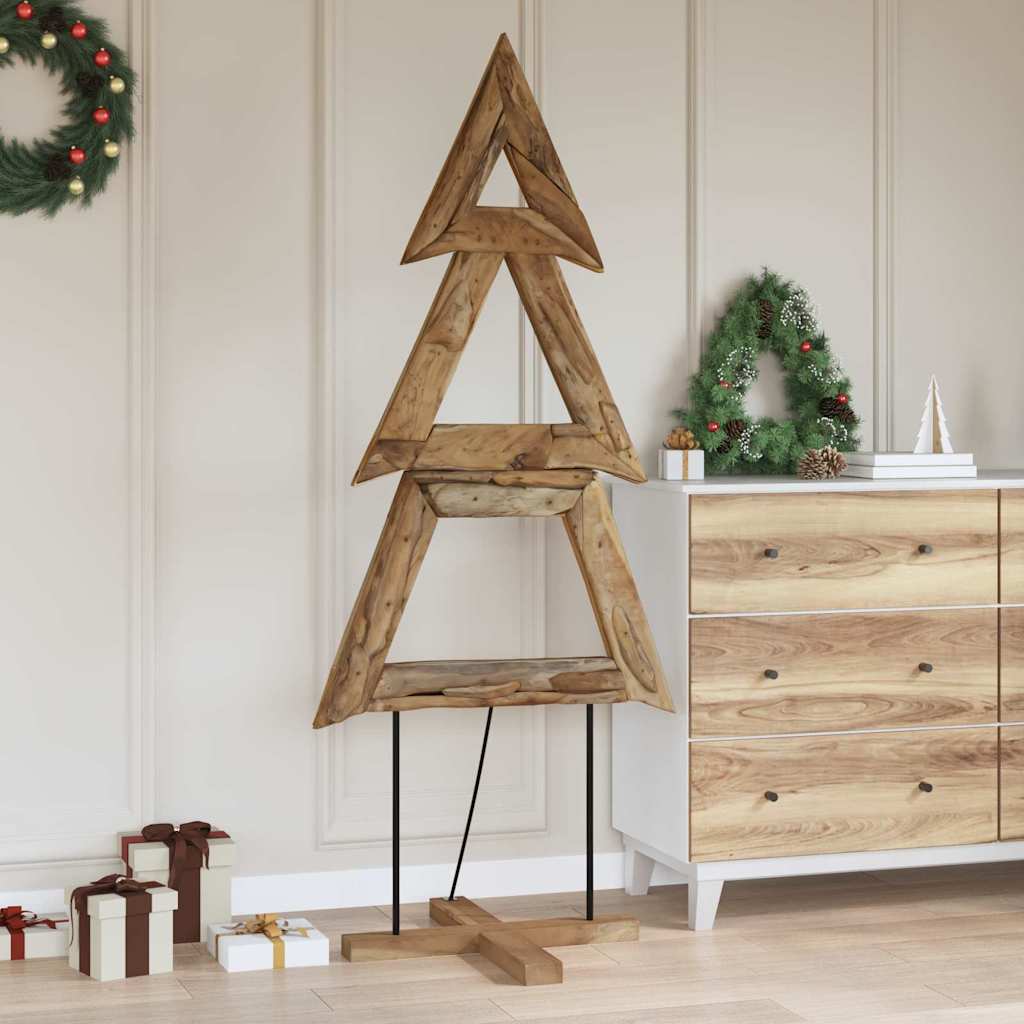 Albero di Natale Marrone 181 cm Legno massello di teak