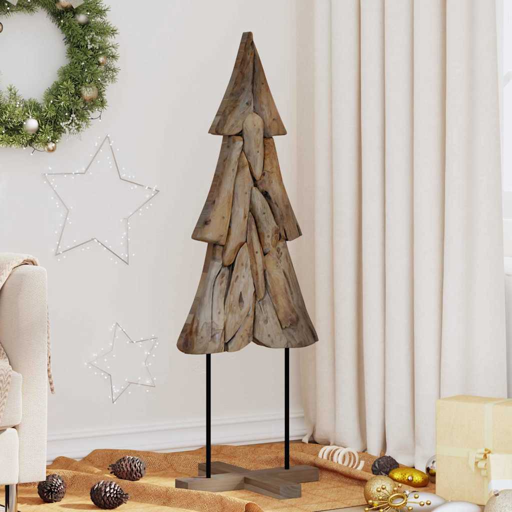 Albero di Natale Marrone 121 cm Legno massello di teak