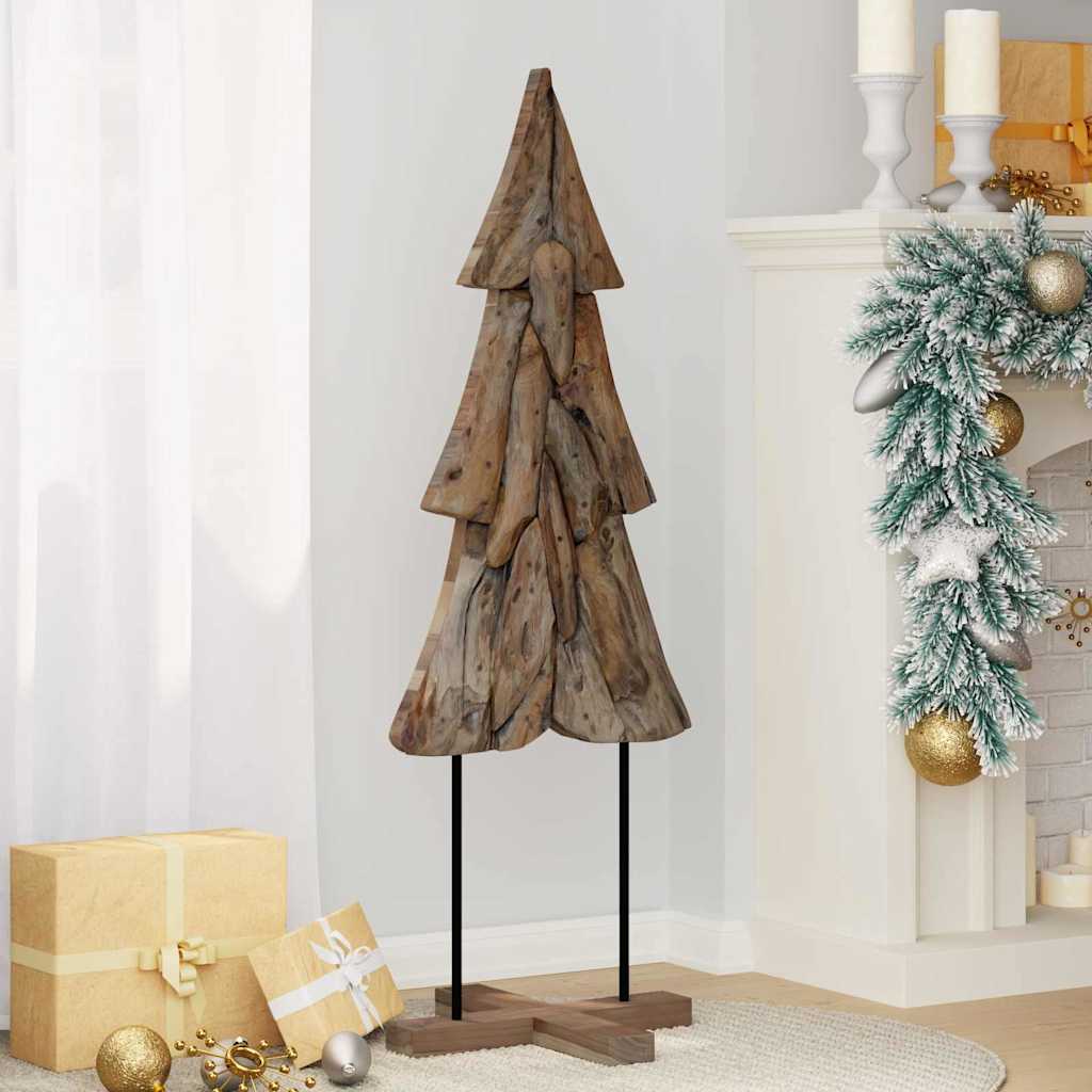 Albero di Natale Marrone 121 cm Legno massello di teak